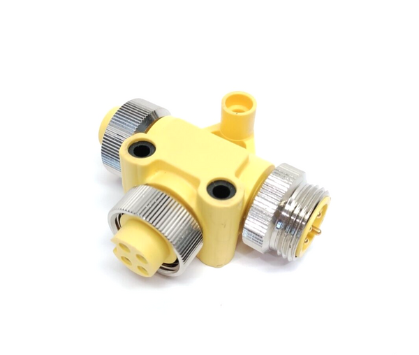 Mencom MIN-4MFF-T Size I T-Connector 4-Pin 7/8-16 Male - Female, Female Drop - Maverick Industrial Sales