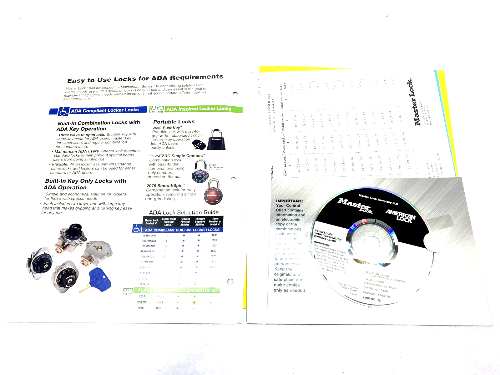 Master Lock 1670 Built‑In Combination Locker Lock 3‑Digit Dial LOT OF 25 - New – Open box - Maverick Industrial Sales