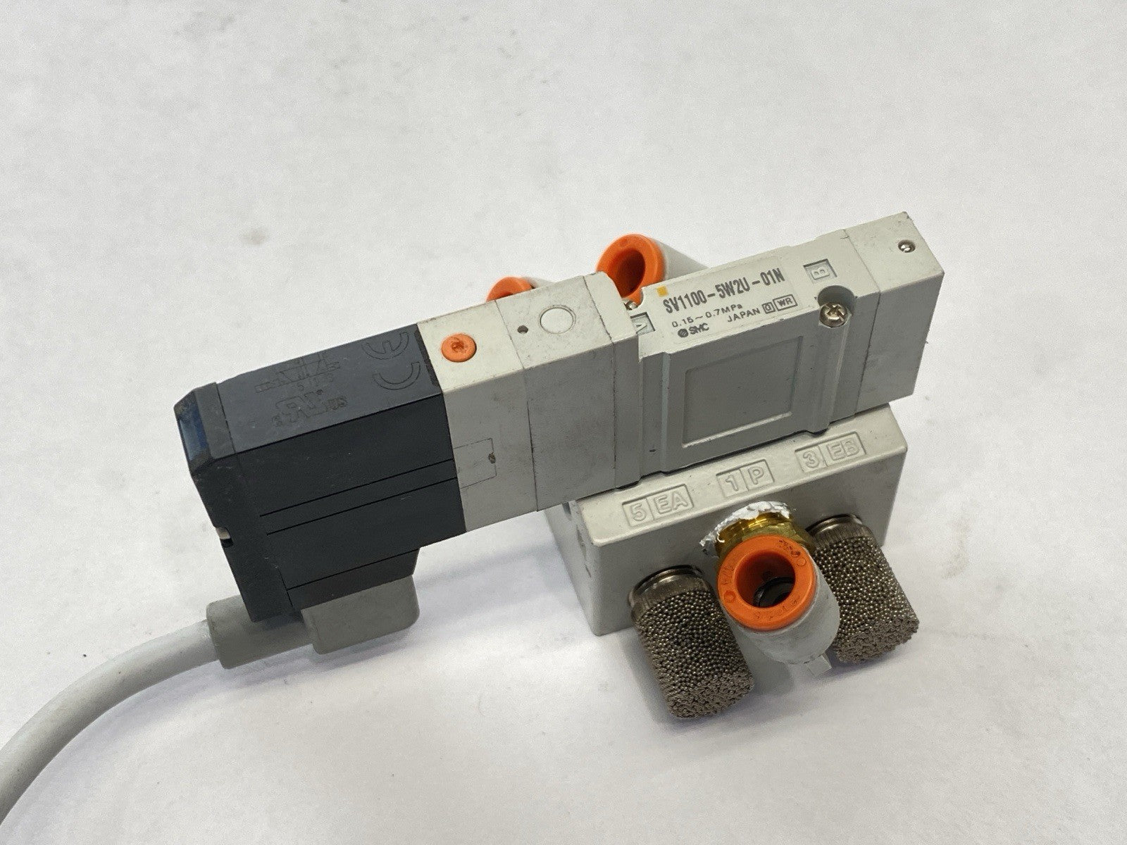 SMC SV1100-5W2U-01N 5‑Port Solenoid Valve 2‑Position Single 24VDC M12 4-Pin - Maverick Industrial Sales