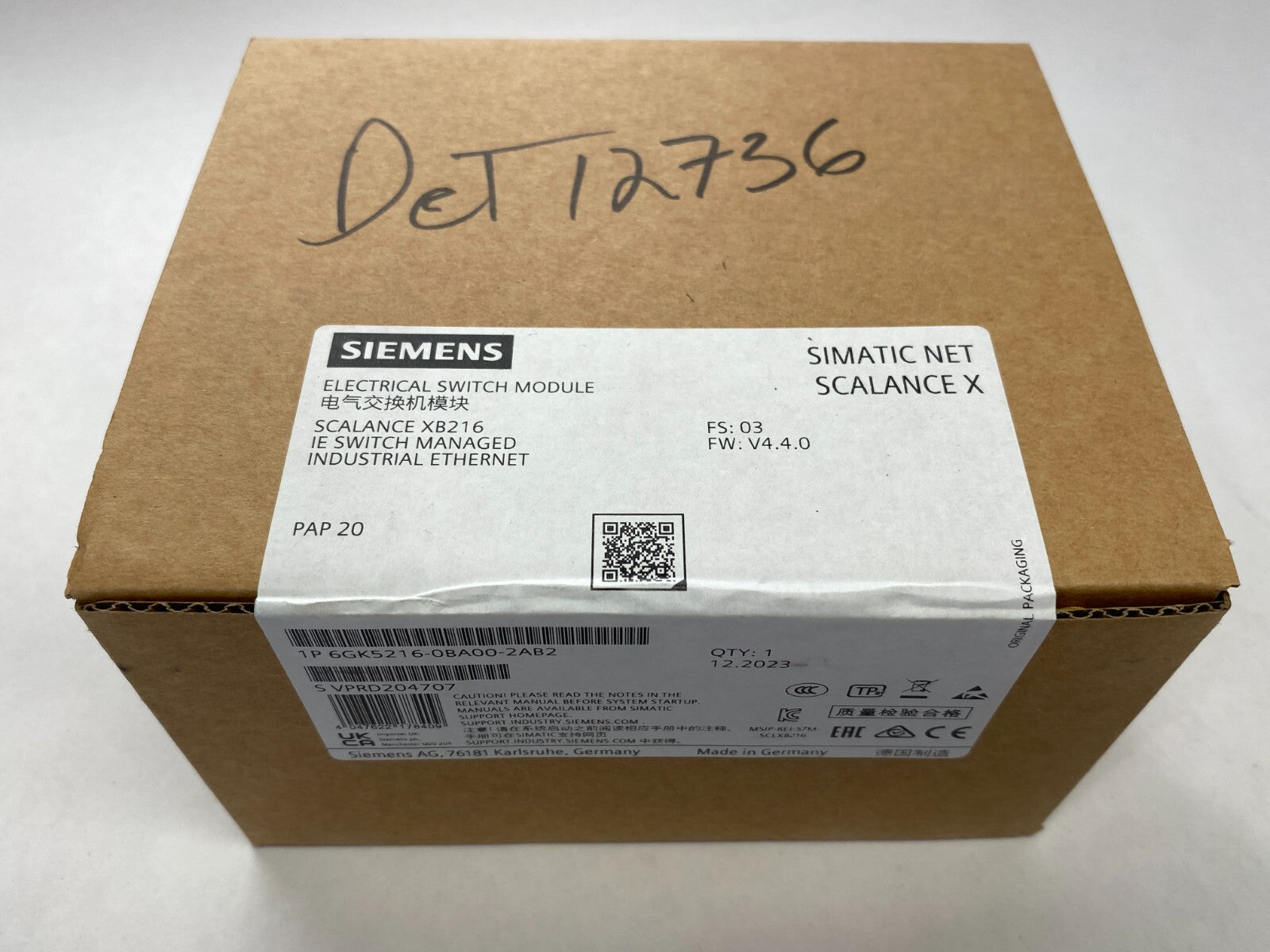 6GK5216-0BA00-2AB2 | Siemens SCALENCE XB216 Managed Layer Ethernet Switch 16-Port - New - Maverick Industrial Sales