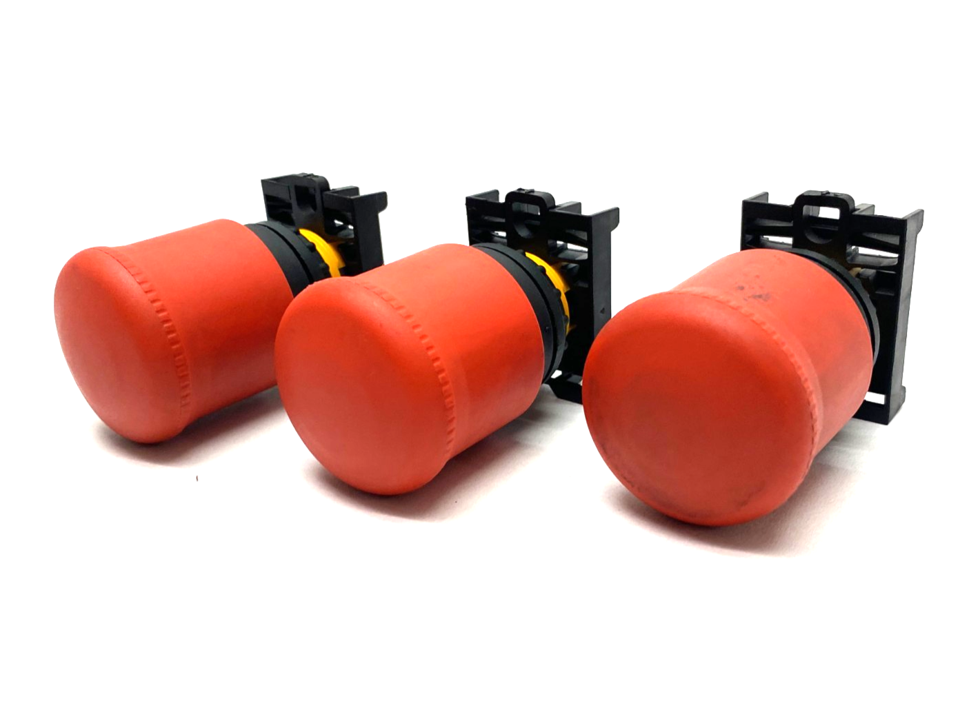 Eaton M22-PV Emergency Stop Pushbutton Twist-Release Red Nonilluminated LOT OF 3 - Maverick Industrial Sales