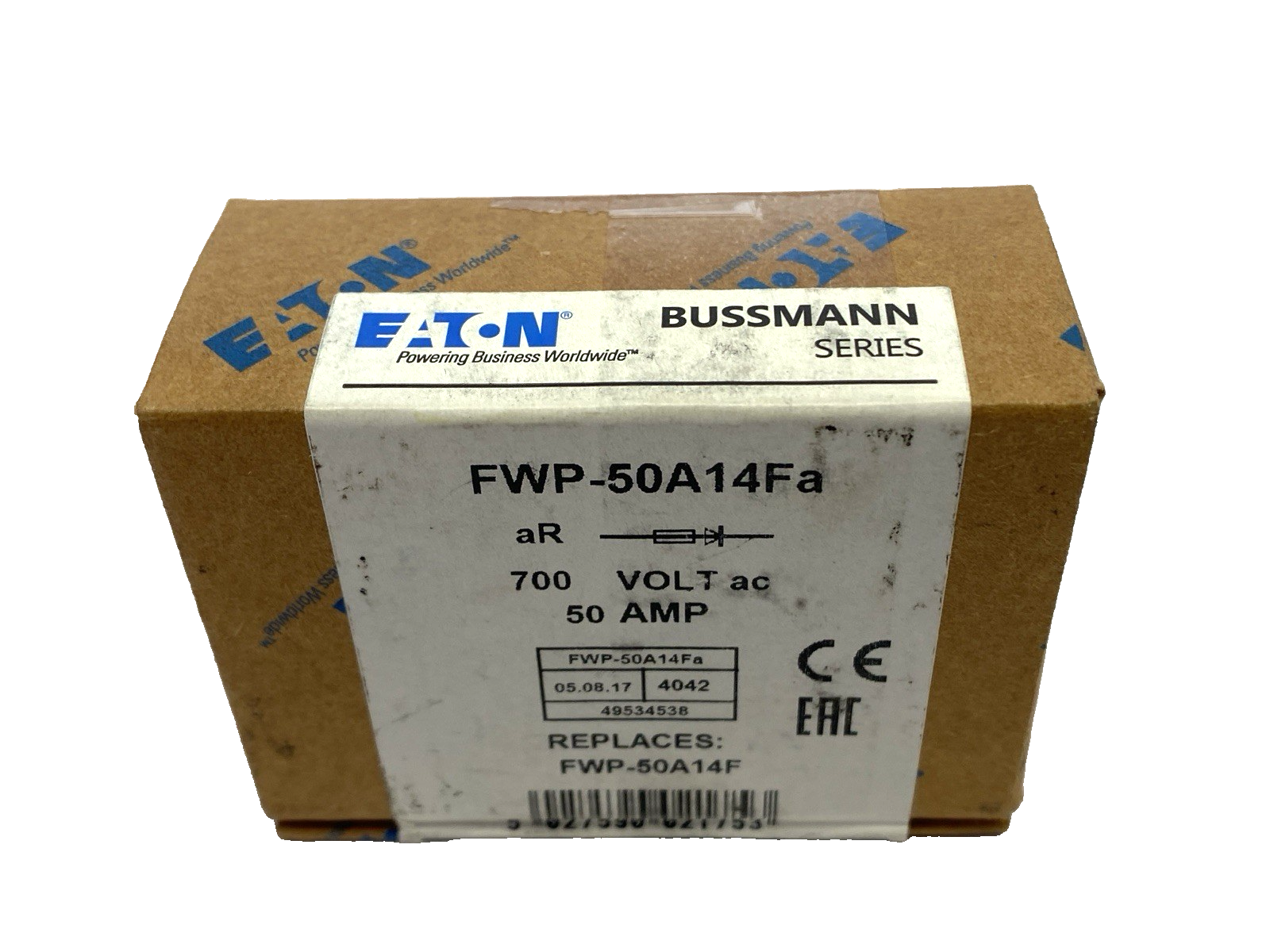 Eaton FWP-50A14Fa High-Speed Semiconductor Fuse 700VAC 50A PACKAGE OF 10 - Maverick Industrial Sales
