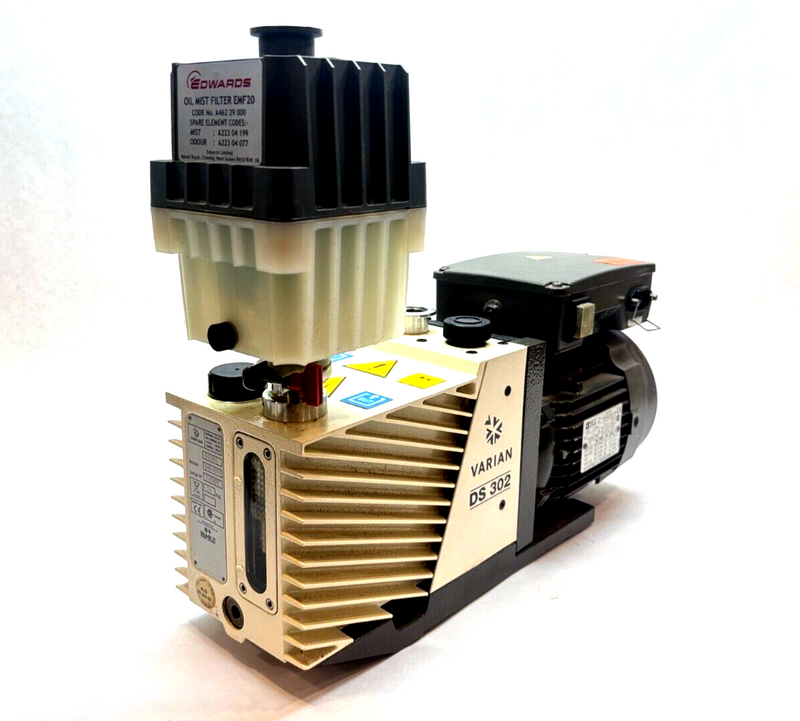 Varian DS 302 Rotary Vane Pump, DS302, 949-9325, with Edwards EMF20 Filter - Maverick Industrial Sales