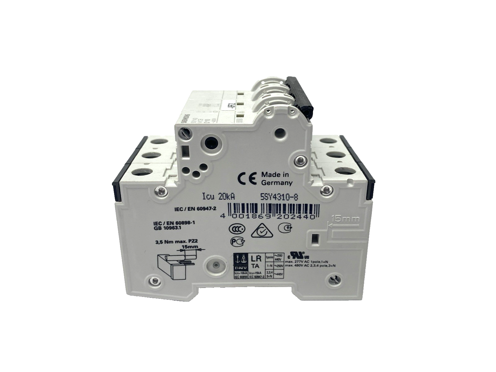 Siemens 5SY4310-8 Miniature Circuit Breaker 10kA 3P 10A - Maverick Industrial Sales