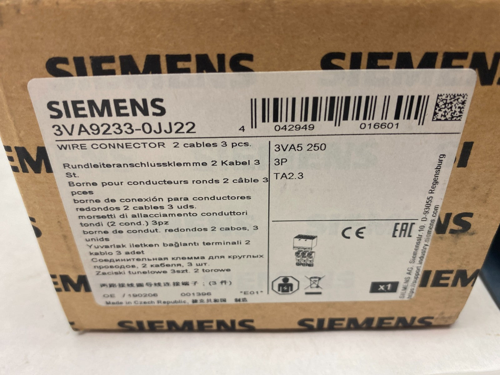 Siemens 3VA9233-0JJ22 Low-Voltage Circuit Breaker Wire Terminal Lug Kit - Maverick Industrial Sales
