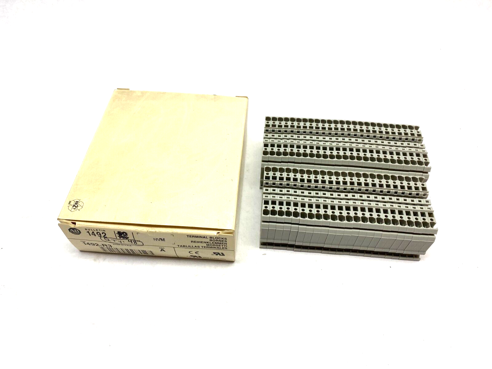 Allen Bradley 1492-R3 Ser. A Gray 2-Wire Terminal Block BOX OF 48 - Maverick Industrial Sales