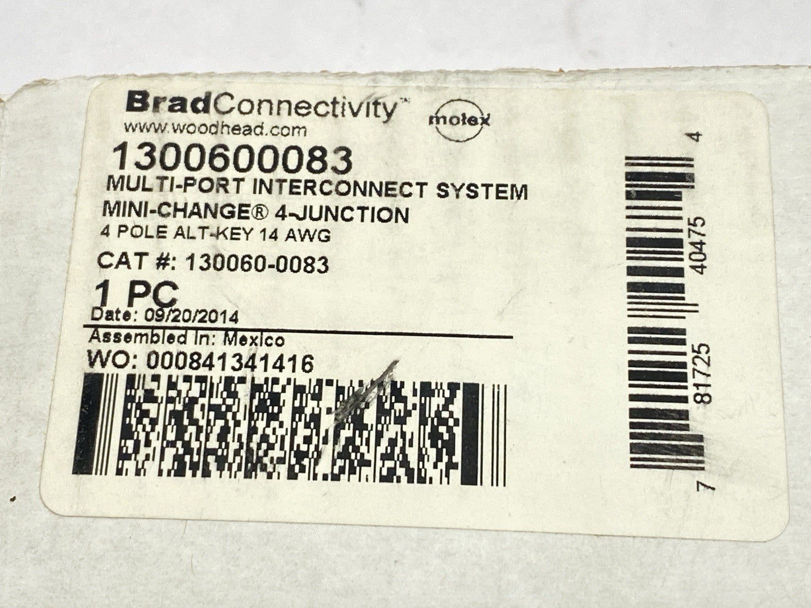 1300600083 | Molex Brad Connectivity MultiPort Interconnect Mini-Change 4-Junction - New - Maverick Industrial Sales