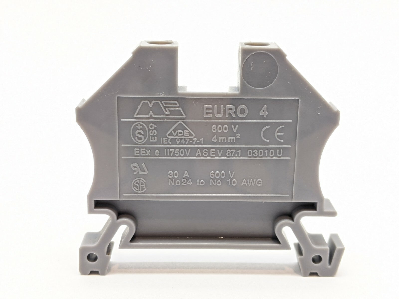 Morsettitalia 43409 Euro 4 Gray Terminal Block LOT OF 10 - Maverick Industrial Sales