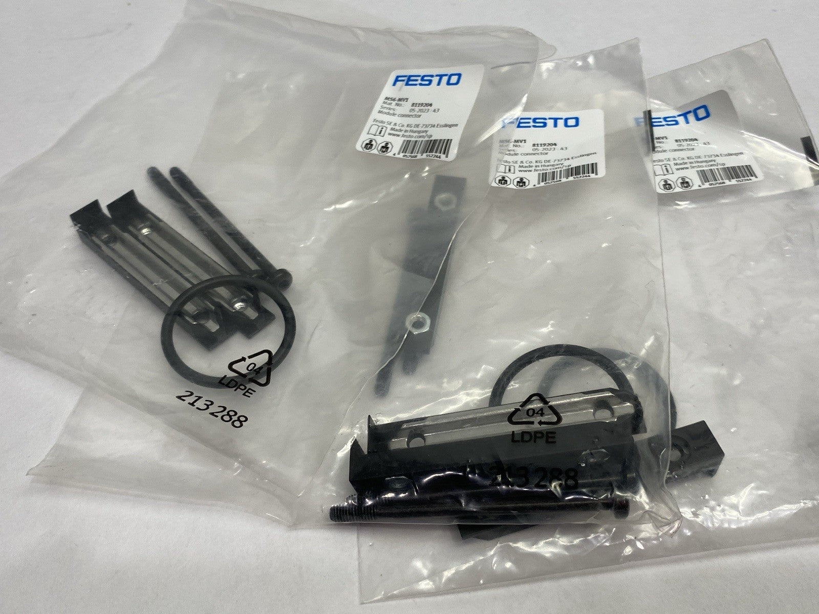 Festo MS6-MV1 Module Connector Bracket Kit 9119204 LOT OF 3 - Maverick Industrial Sales