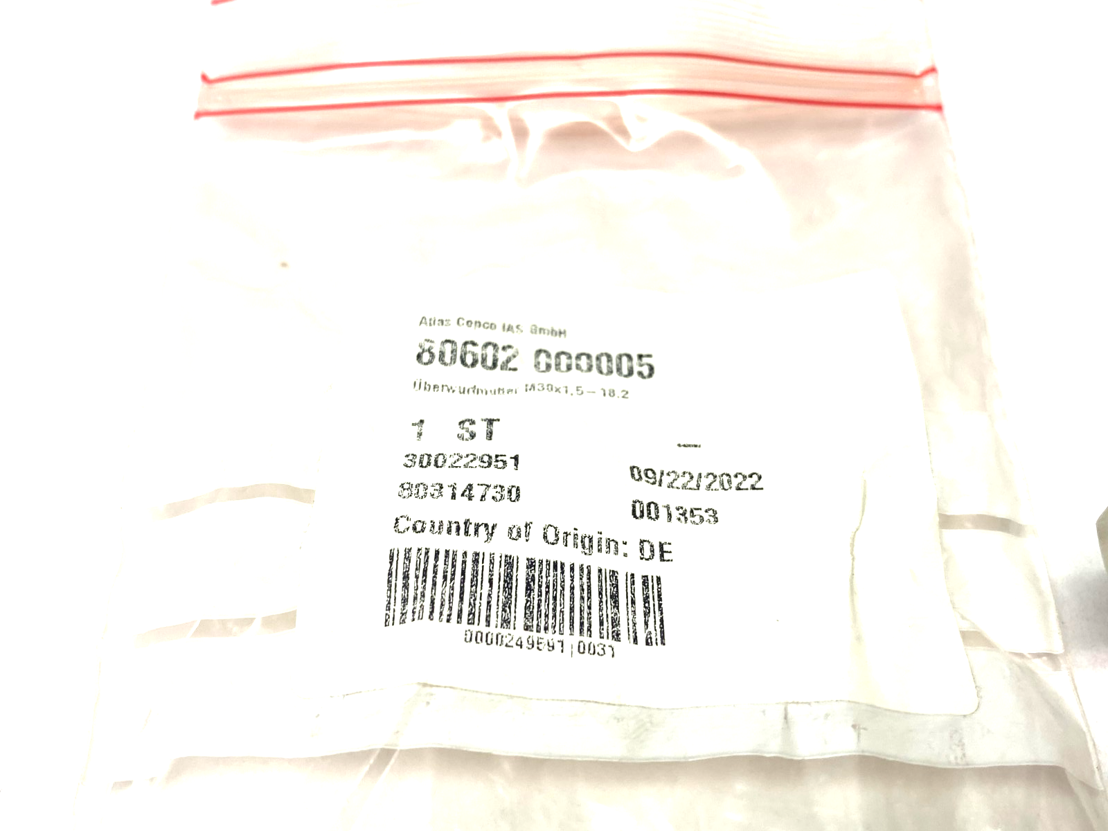 Atlas Copco 80602.000005 Crowfoot Nut Adapter Piece M30x1,5-18.2 - Maverick Industrial Sales