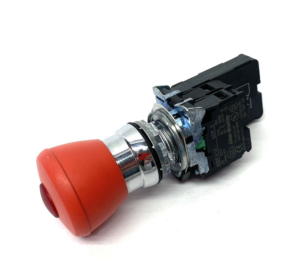 Allen Bradley 800FM-LMT44 22mm Illuminated Emergency Stop Pushbutton Assembly - Maverick Industrial Sales