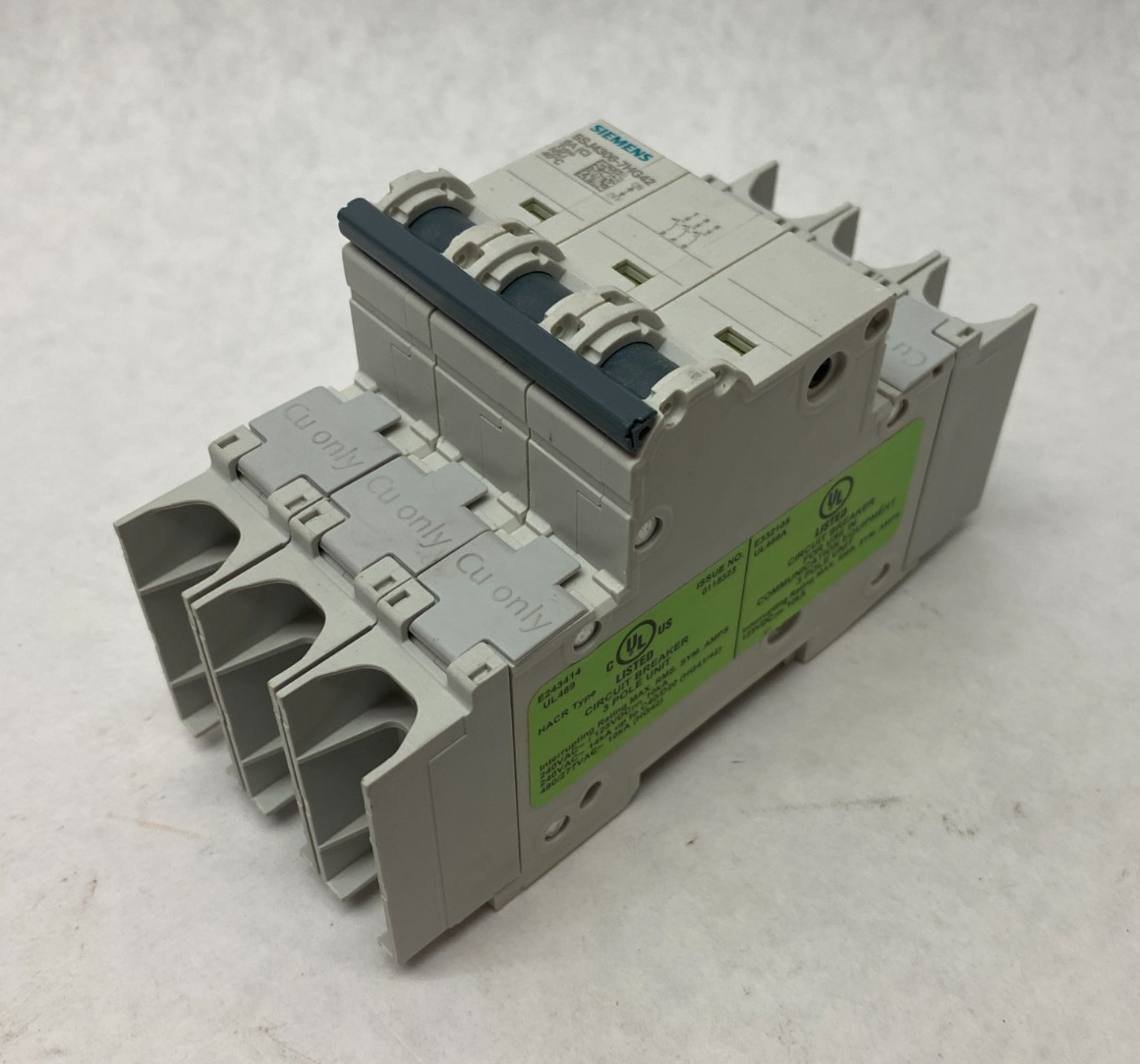 Siemens 5SJ4306-7HG42 Miniature Circuit Breaker 3-Pole 6A Type NSJ - Maverick Industrial Sales