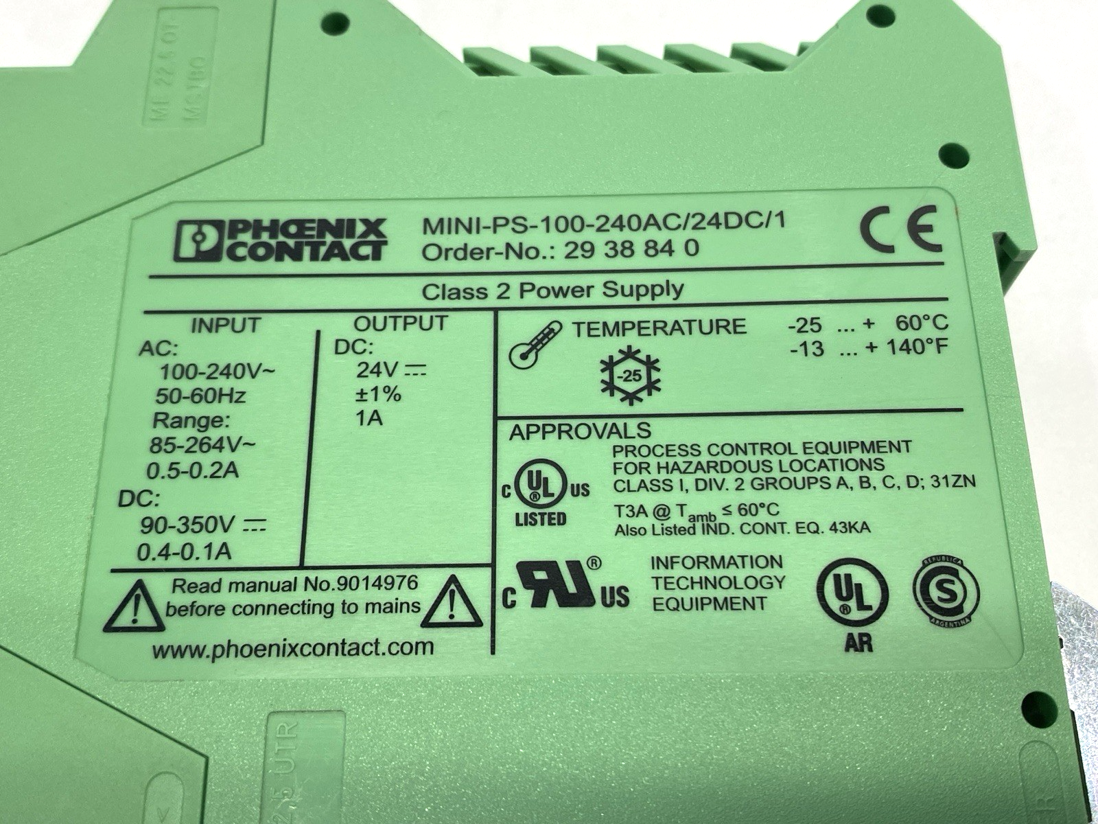 MINI-PS-100-240AC/24DC/1 | Phoenix Contact Power Supply 2938840 - Used - Maverick Industrial Sales