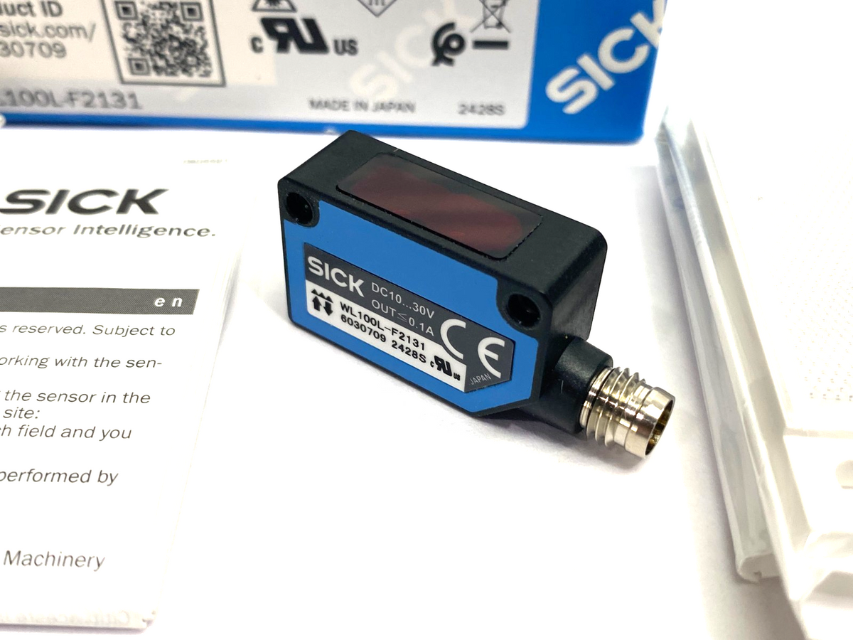 WL100L-F2131, 6030709 | Sick WL100L-F2131 Photoelectric Retro-Reflective Sensor Kit, W100 Laser 6030709 - New - Maverick Industrial Sales