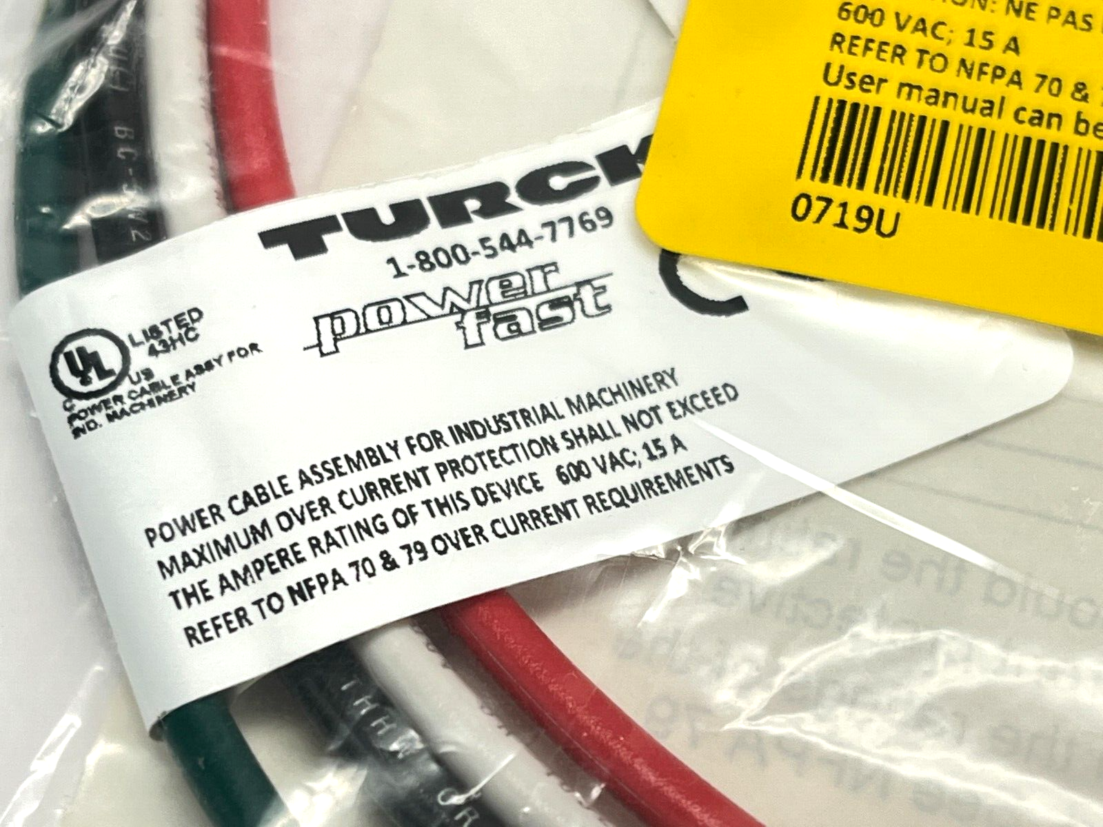 RSF44-0.5M/NPT | Turck PowerFast Cordset Mini 4-Pin Male Flying Lead 0.5M U2-15014 - New - Maverick Industrial Sales