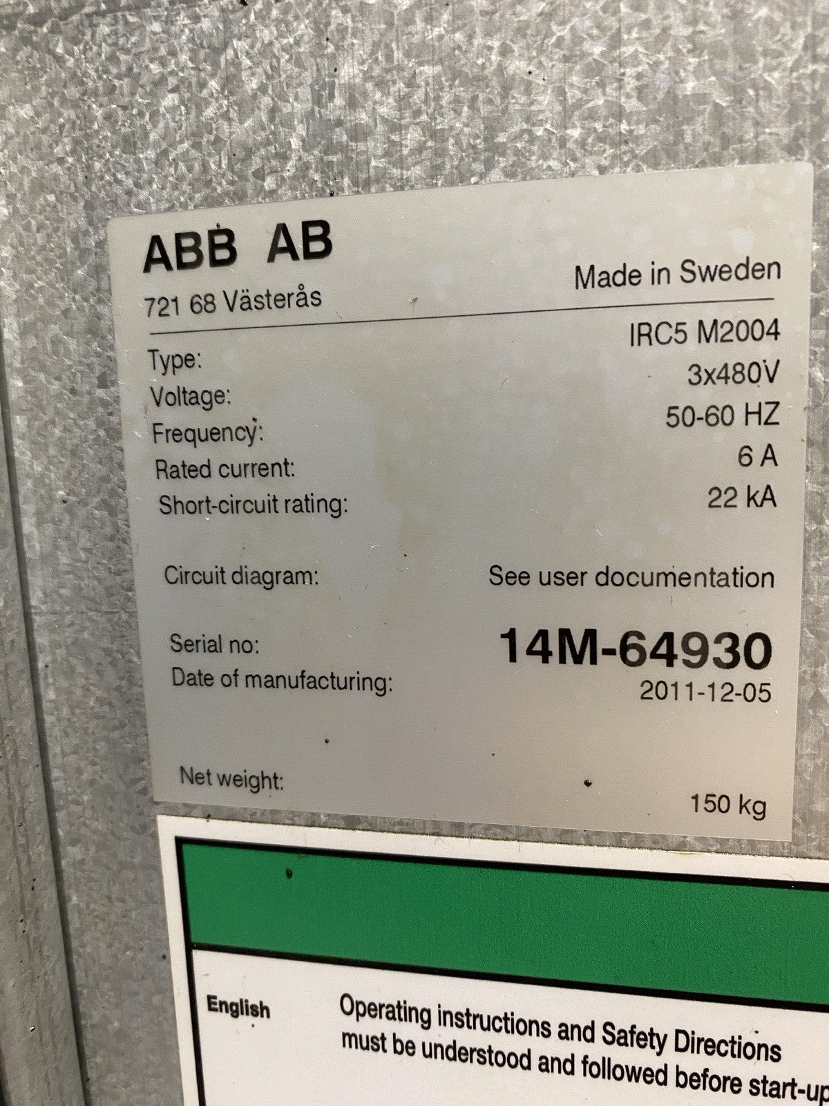 IRC5 M2004 | ABB Robot Controller 3x480V 14M-64930 - Used - Maverick Industrial Sales