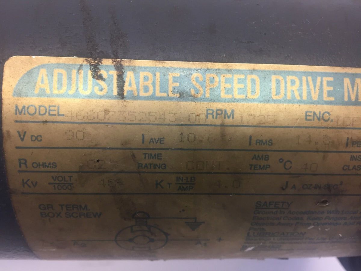 B&B 46807352543 Adjustable Speed Drive Motor 1750RPM 1HP - Maverick Industrial Sales