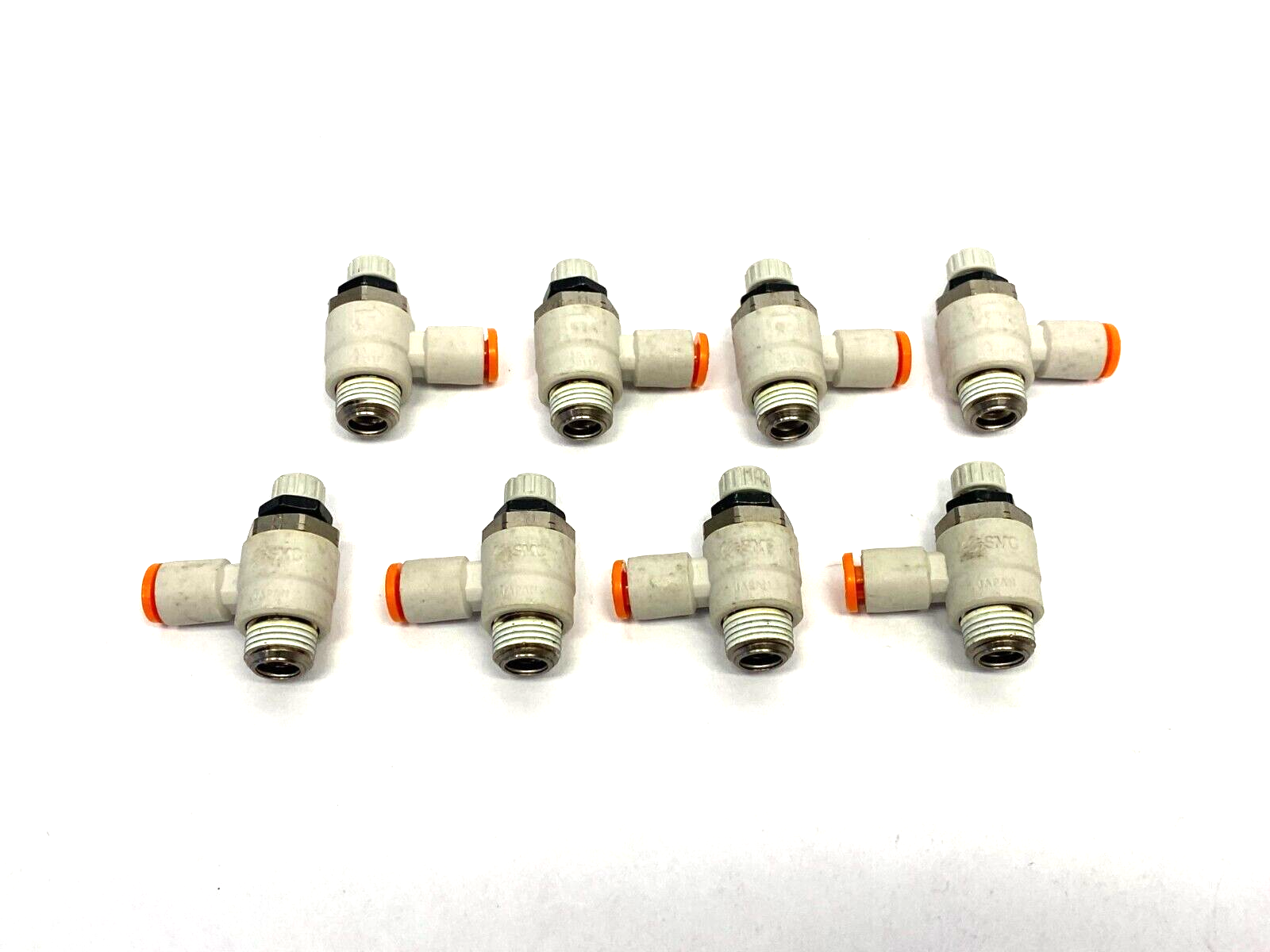 SMC AS2211F-01-03 Pneumatic Flow Control Elbow Fitting 5/32" OD Tube LOT OF 8 - Maverick Industrial Sales