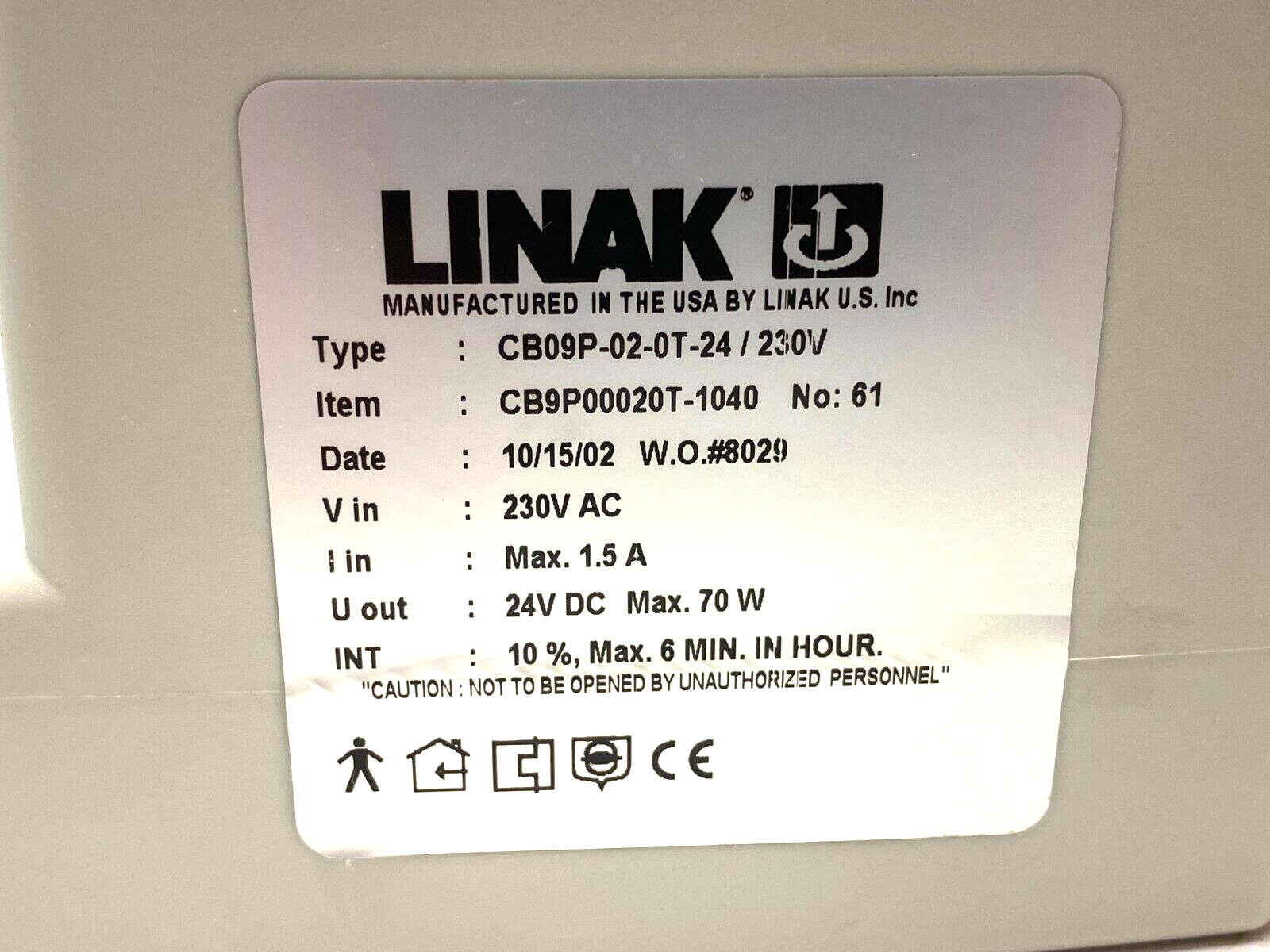 Linak CB09P-02-0T-24 Hood/Door Lift Actuator Controller 24VDC CB9P00020T-1040 - Maverick Industrial Sales