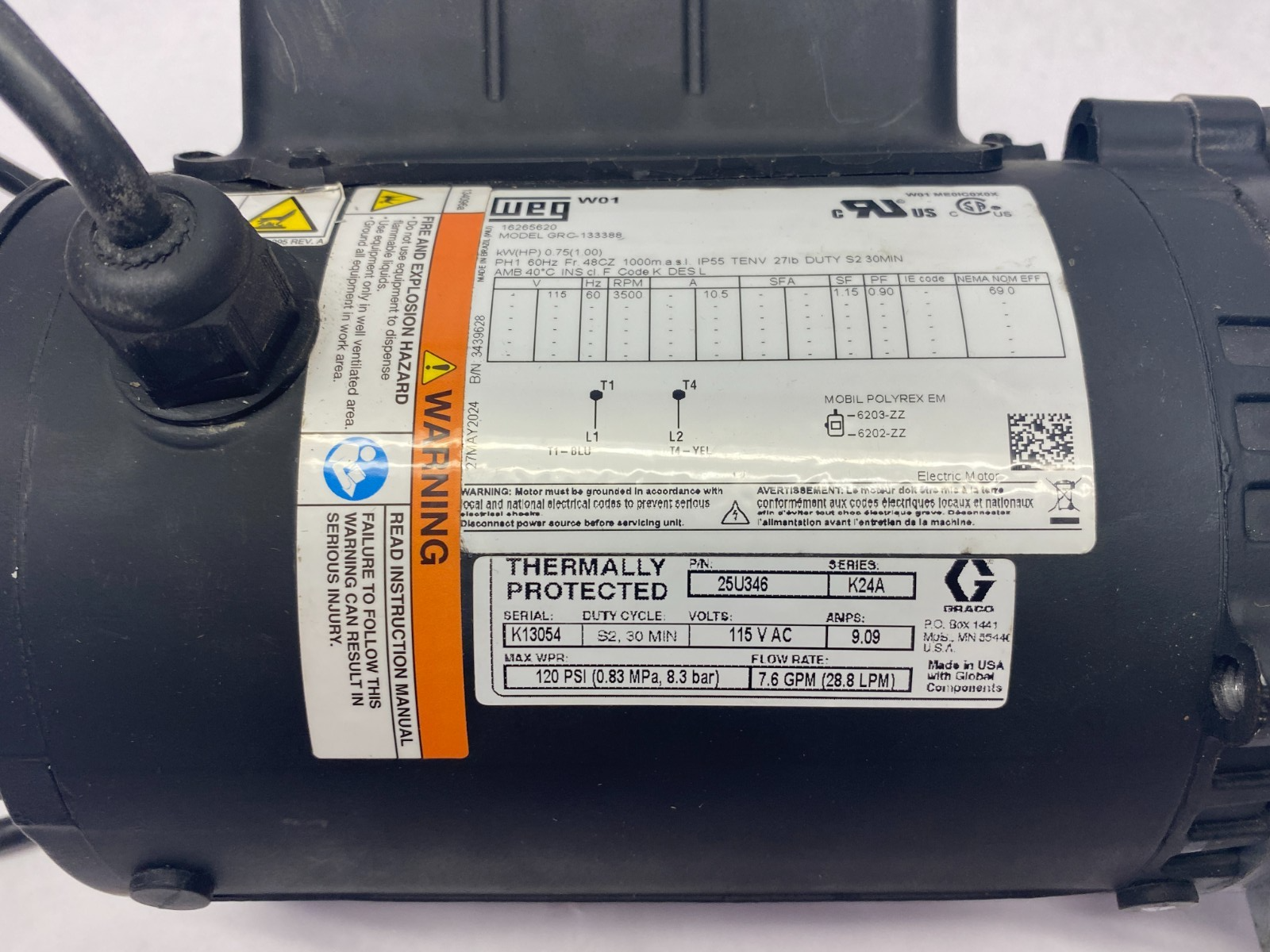 Graco 25U346 EGP Transfer Pump 8 gpm 115VAC - Maverick Industrial Sales