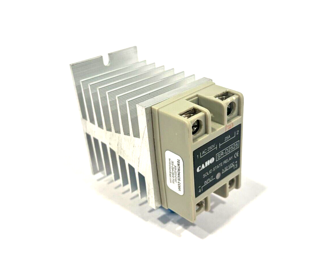 Caho SR-D2525 Solid State Relay on Heat Sink, DIN - Maverick Industrial Sales