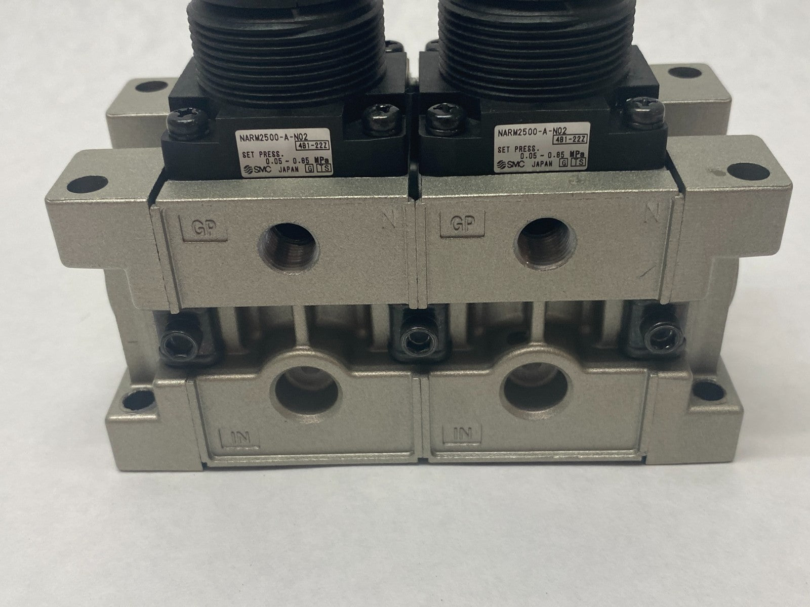 SMC NARM2500-02A-N02 Dual-Regulator Modular Manifold 1/4" NPT - Maverick Industrial Sales