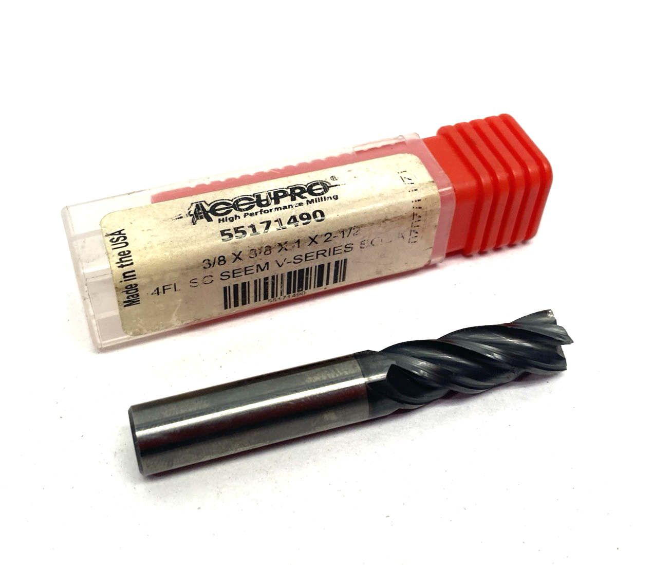 55171490 | Accupro Square End Mill: 3/8" Dia, 1" LOC, 4 Flute, Solid Carbide - Used - Maverick Industrial Sales