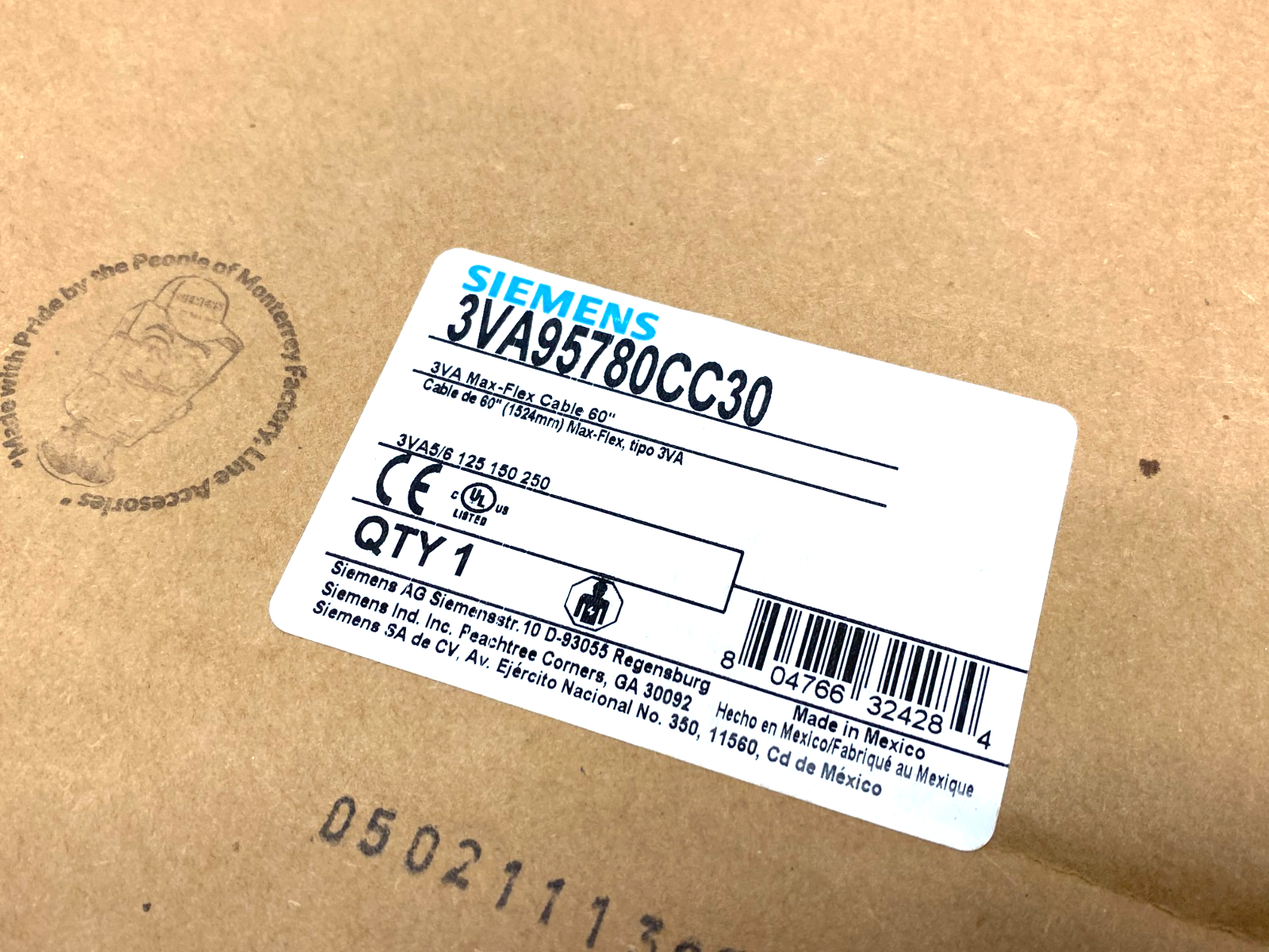 Siemens 3VA95780CC30 Max-Flex Bowden Flexible Operator Cable 60" - Maverick Industrial Sales