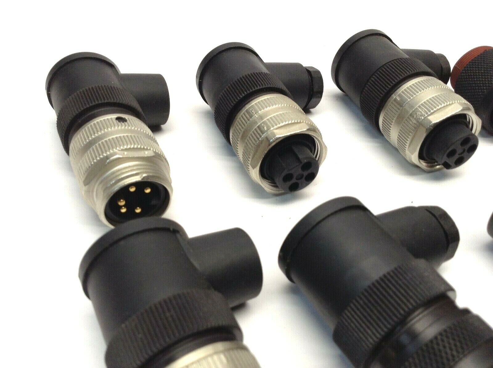 Lot of 8 Lumberg Automation Connectors 5 Pin Male 4 Pin Female - Used - Maverick Industrial Sales