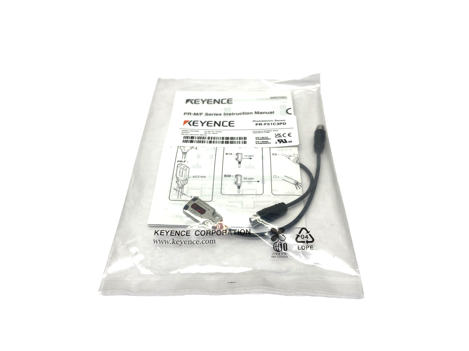 PR-F51C3PD | Keyence Miniature Photoelectric Sensor Transmitter & Receiver - New - Maverick Industrial Sales