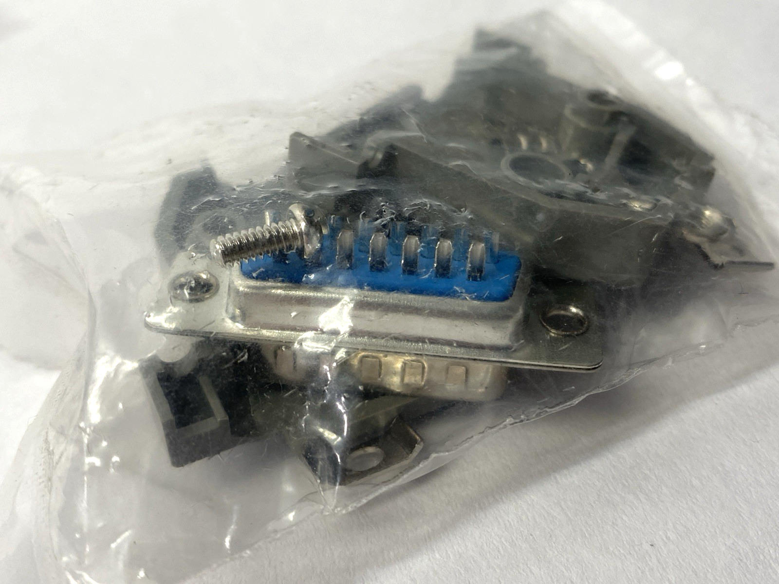 N/A | DB15 Female Connector w/ Gray Plastic Hood Kit LOT OF 3 - New - Maverick Industrial Sales
