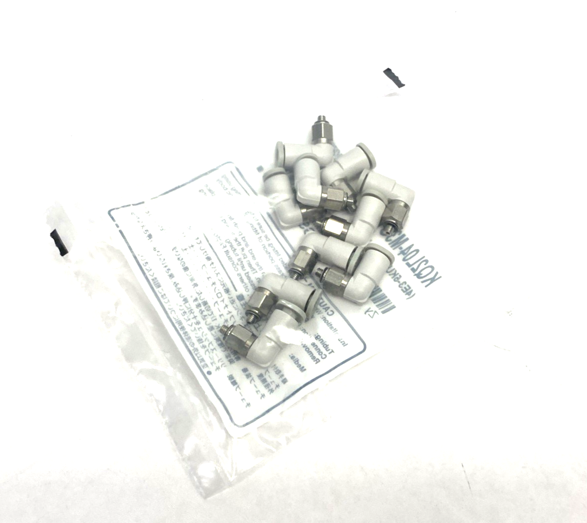 KQ2L04-M3G1 | SMC Pneumatic One-Touch Male Elbow Fitting, 4mm Tube OD, 10-PACK - New - Maverick Industrial Sales