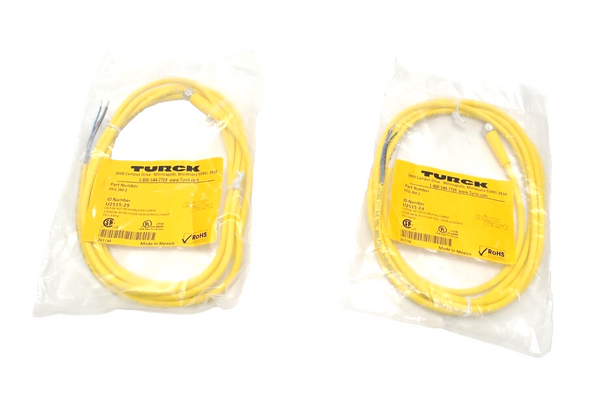 Turck PKG 3M-2 Single Ended Cordset M8 Female 3-Pin 2m U2515-29 LOT OF 2 - Maverick Industrial Sales