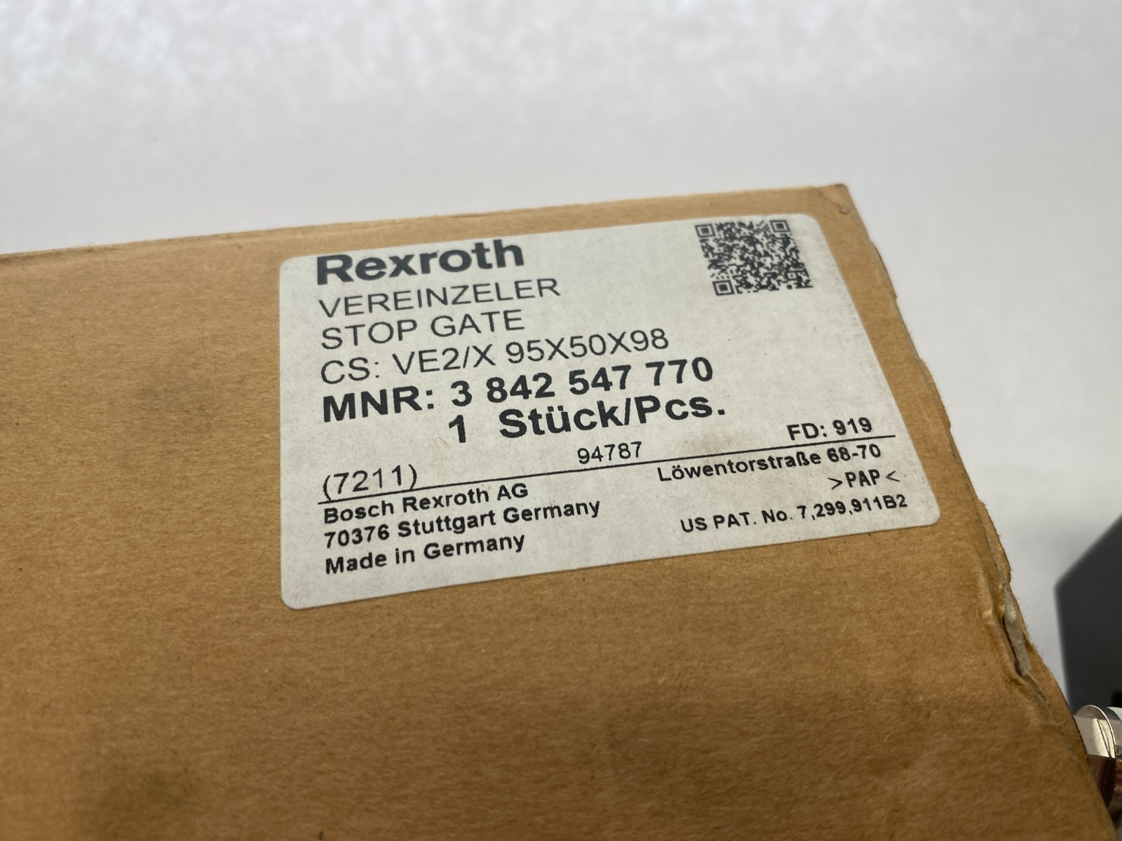 Bosch Rexroth 3842547770 Stop Gate VE2/H - Maverick Industrial Sales