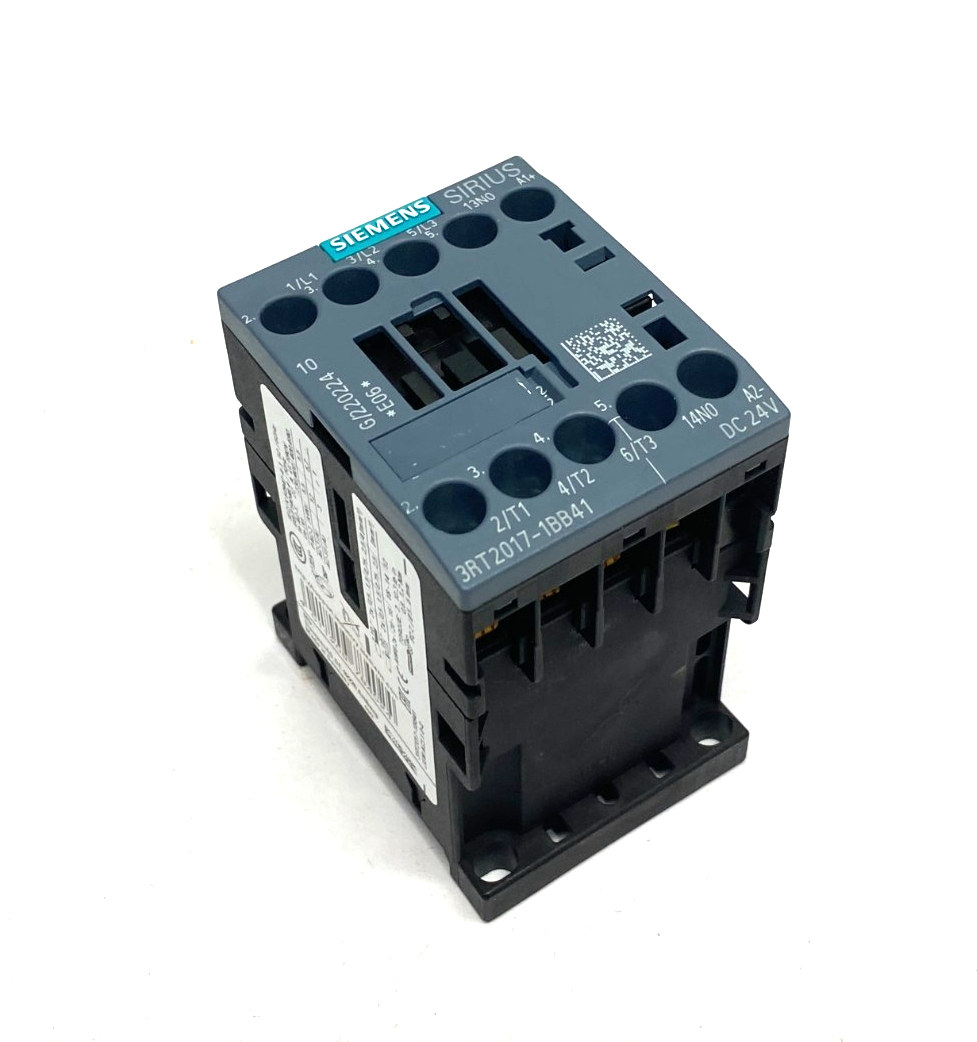 Siemens 3RT2017-1BB41 SIRIUS Contactor 12A, 400V, 5.5kW, 1NO - Maverick Industrial Sales
