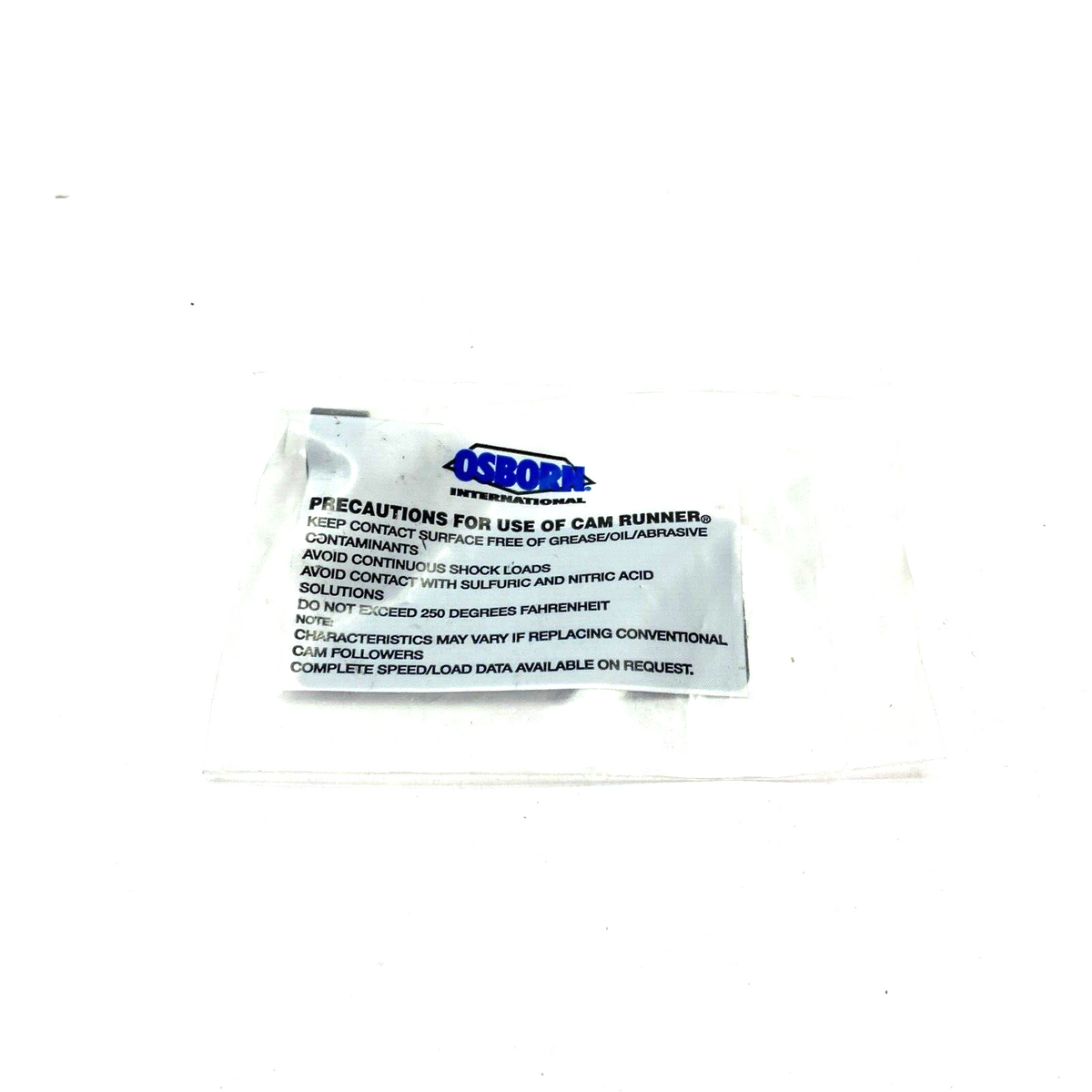 PCR-1/2, 96959 | Osborn PCR-1/2 Load Runner Cam Bearing Limit 110lbs 33-1/3 RPM & 3X Duty Cycle - New – Open box - Maverick Industrial Sales