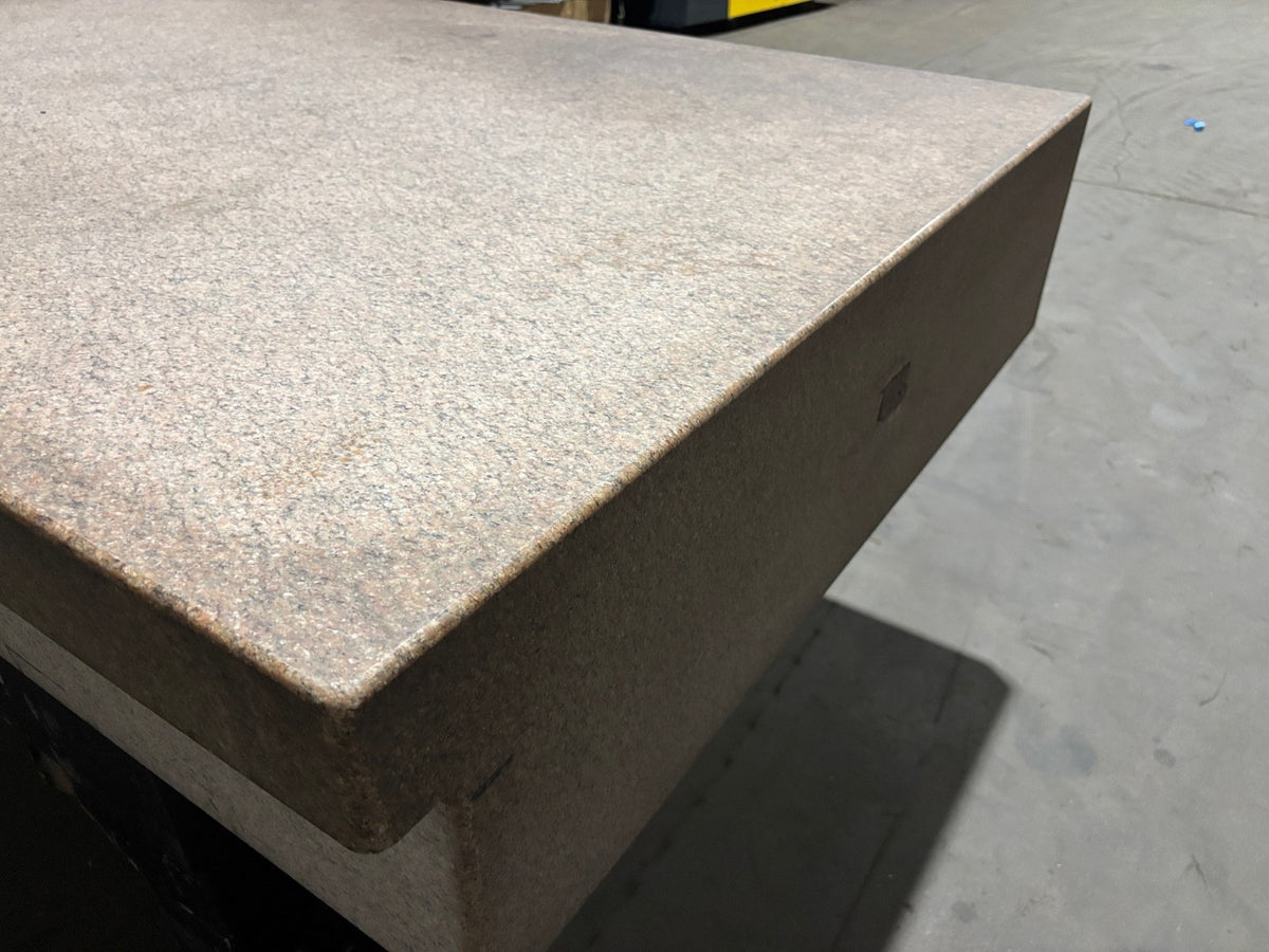 Pink Granite Stone Surface Plate Inspection QC Table, 72" x 48" x 12" - Maverick Industrial Sales