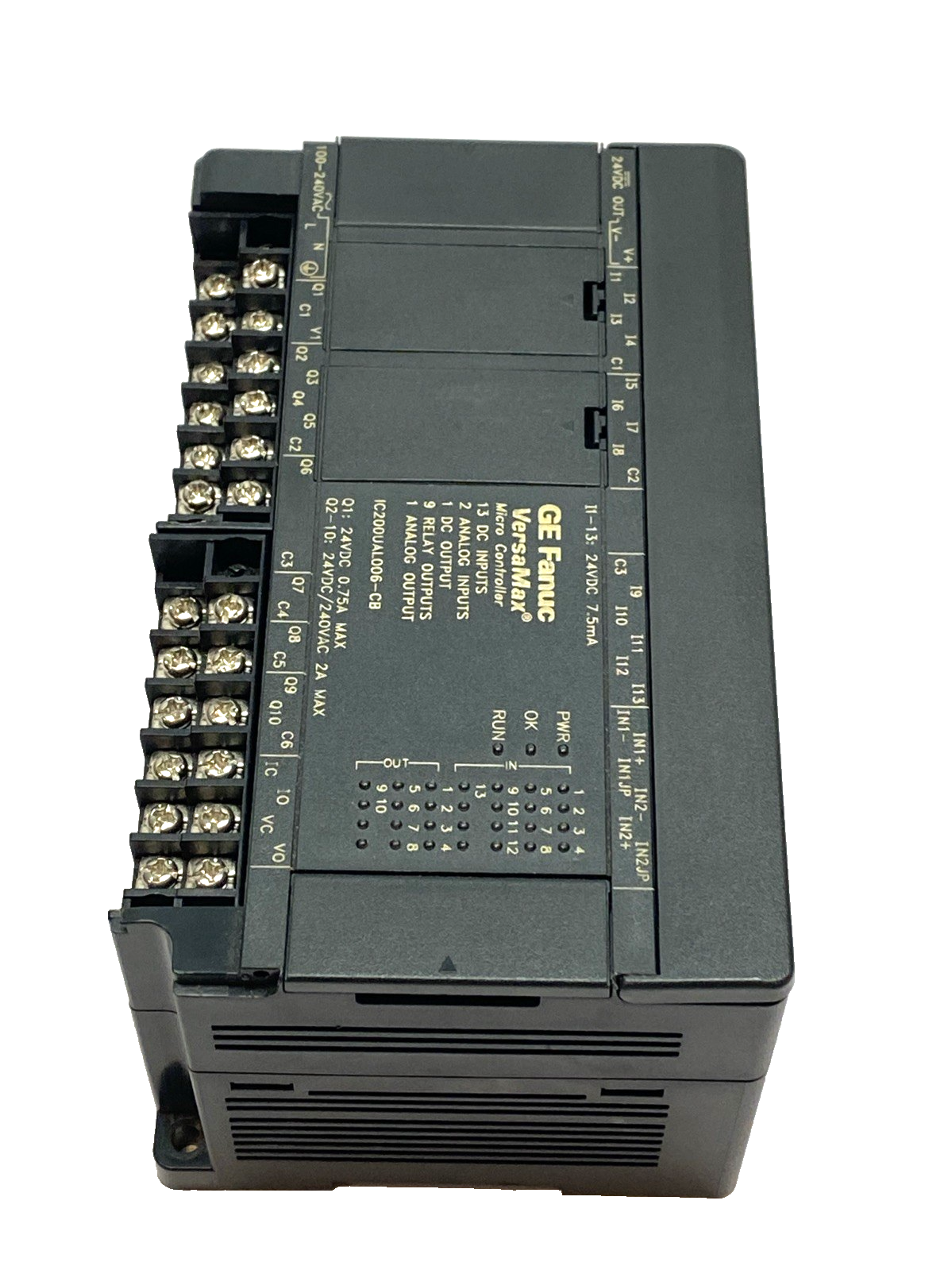 GE Fanuc IC200UAL006-CB VersaMax Micro PLC Relay Out 120VAC MISSING COVER - Maverick Industrial Sales
