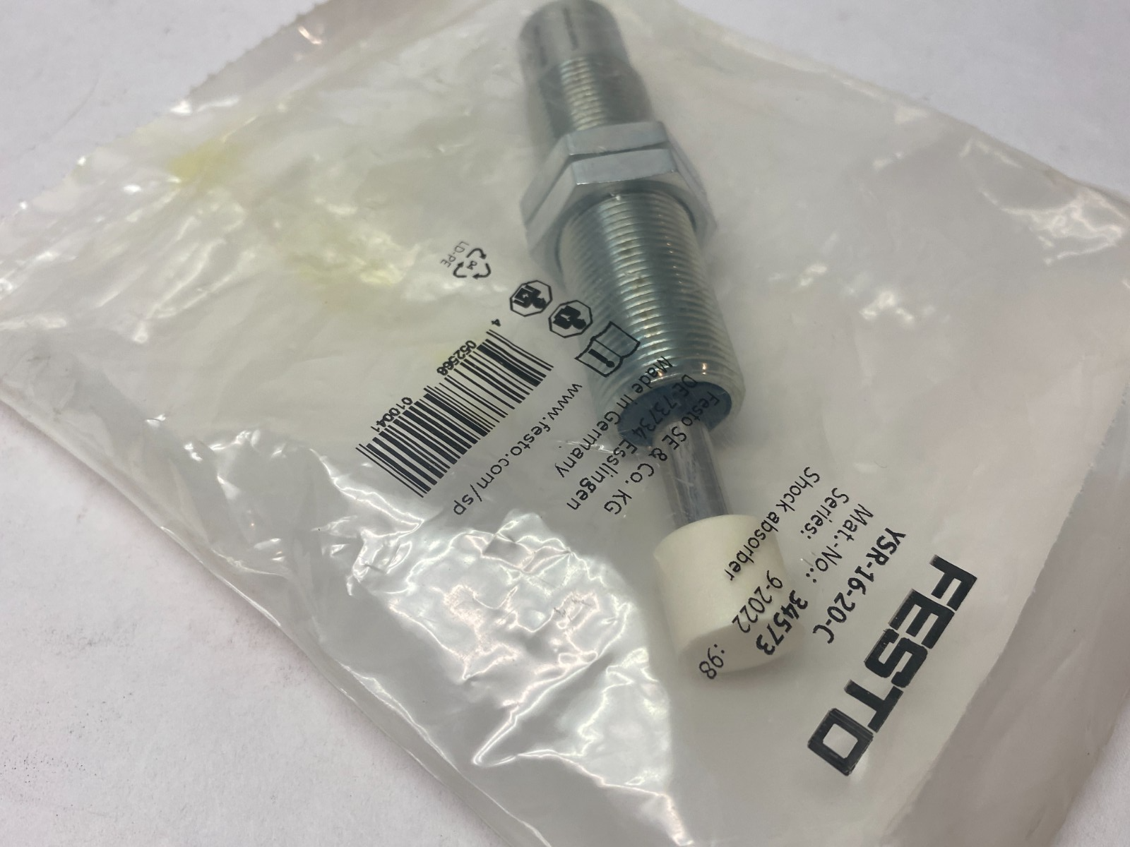 Festo YSR-16-20-C Self-Adjusting Shock Absorber Size 16 20mm Stroke 34573 - Maverick Industrial Sales