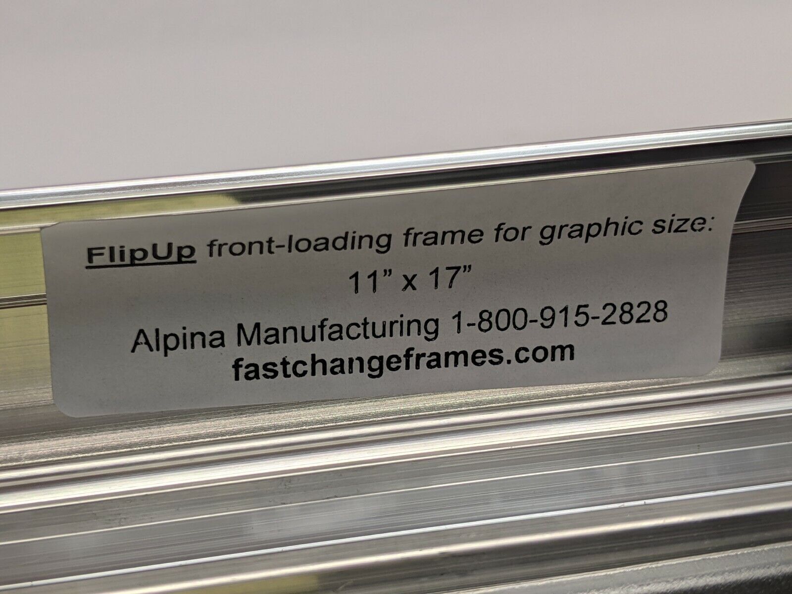 Alpina FF-ST 1.25" Silver FlipUp Front Load Frame 11” x 17” - New - Maverick Industrial Sales