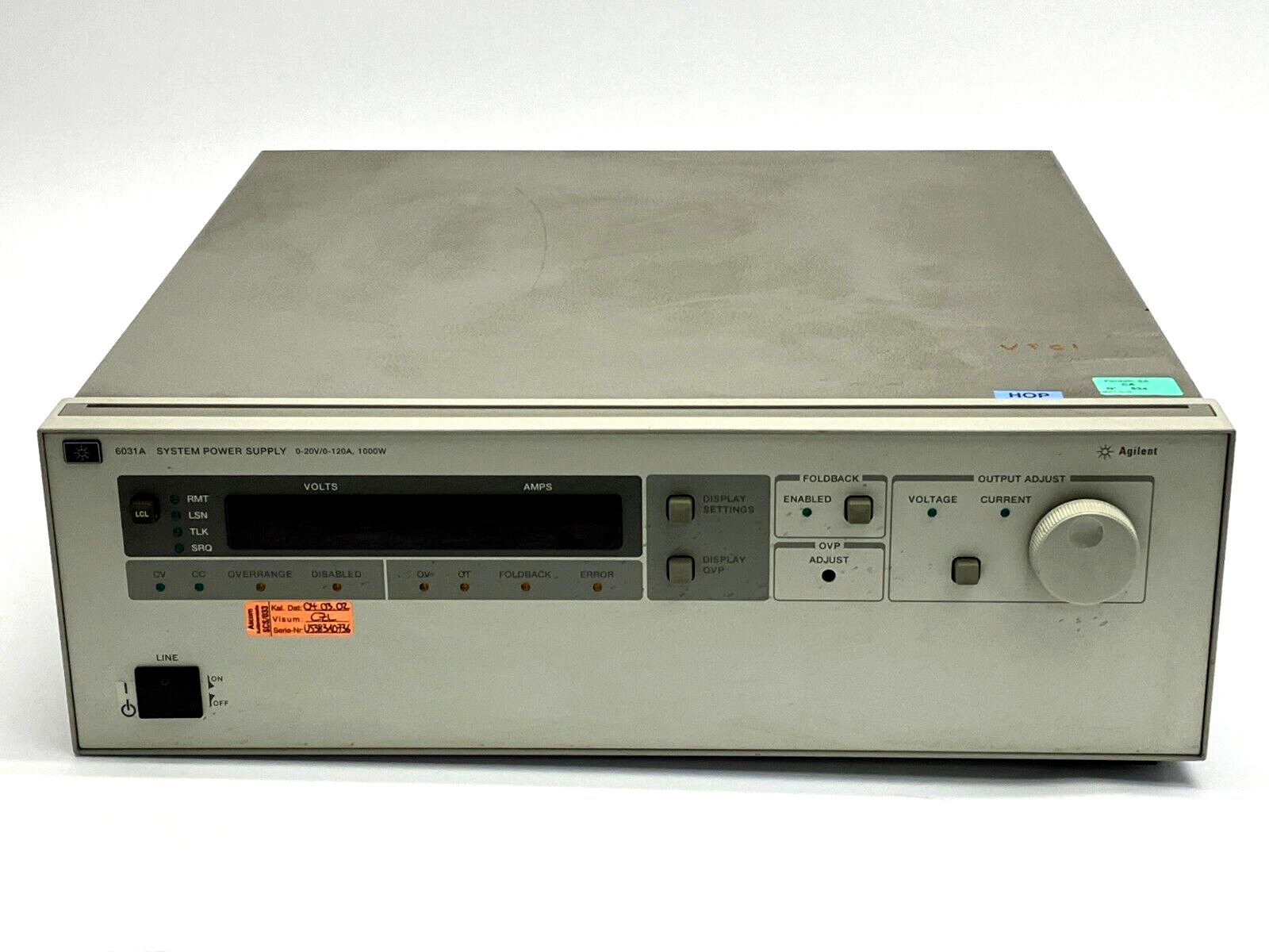 Agilent 6031A Power Supply 0-20V/0-120A, 1000W - Maverick Industrial Sales