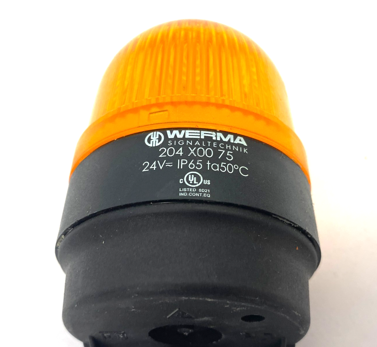 Werma 204 X00 75 Permanent LED Beacon Amber 24V IP65 - Maverick Industrial Sales