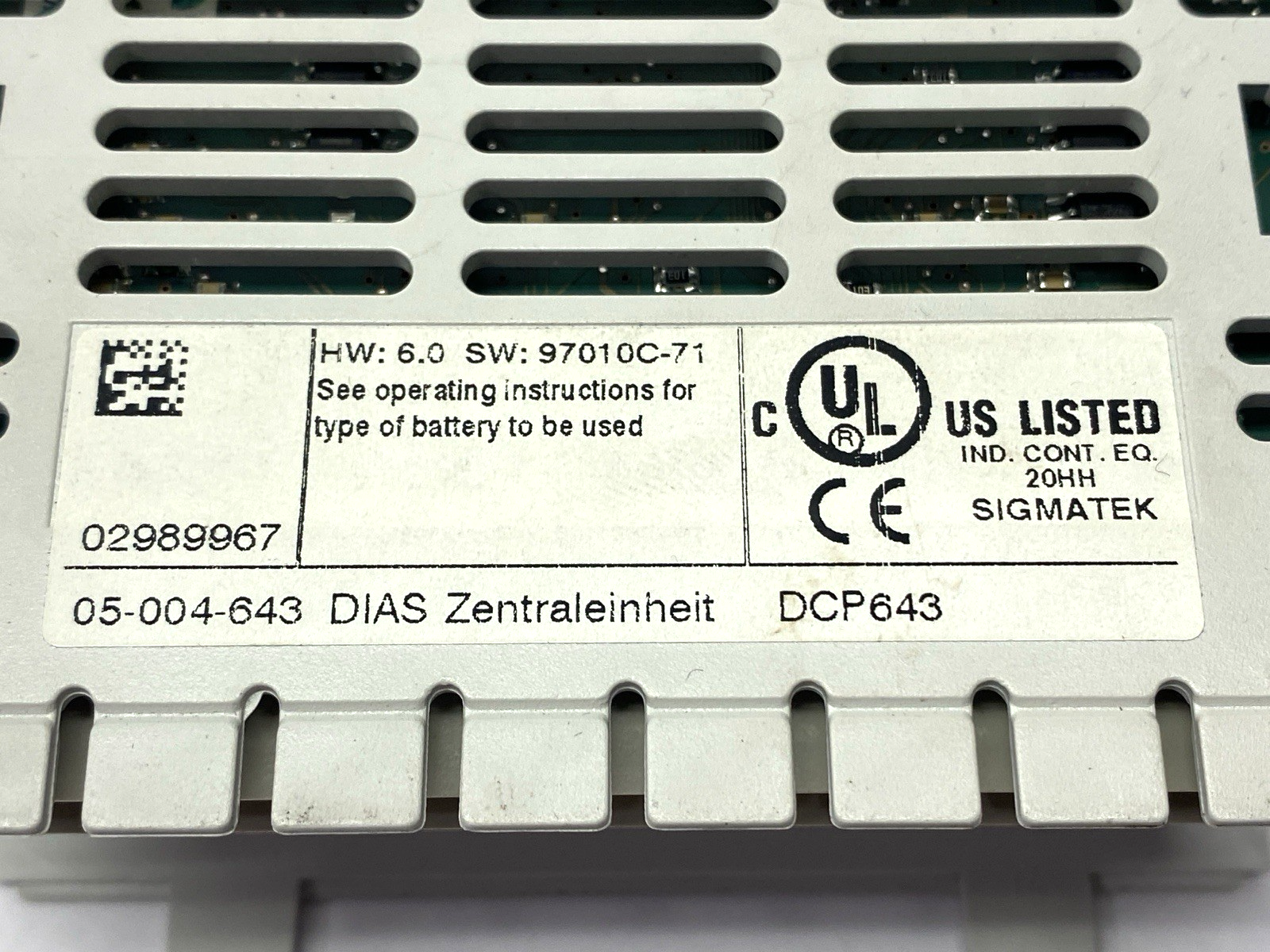 05-004-643 | Sigmatek DIAS CPU Processor Module DCP 643 - Used - Maverick Industrial Sales