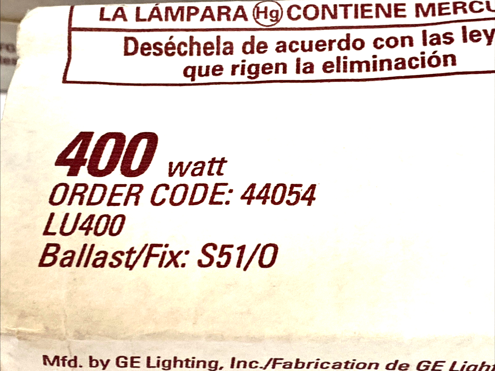 GE LU400 400W HPS Lamp ED18 LOT OF 2 - Maverick Industrial Sales