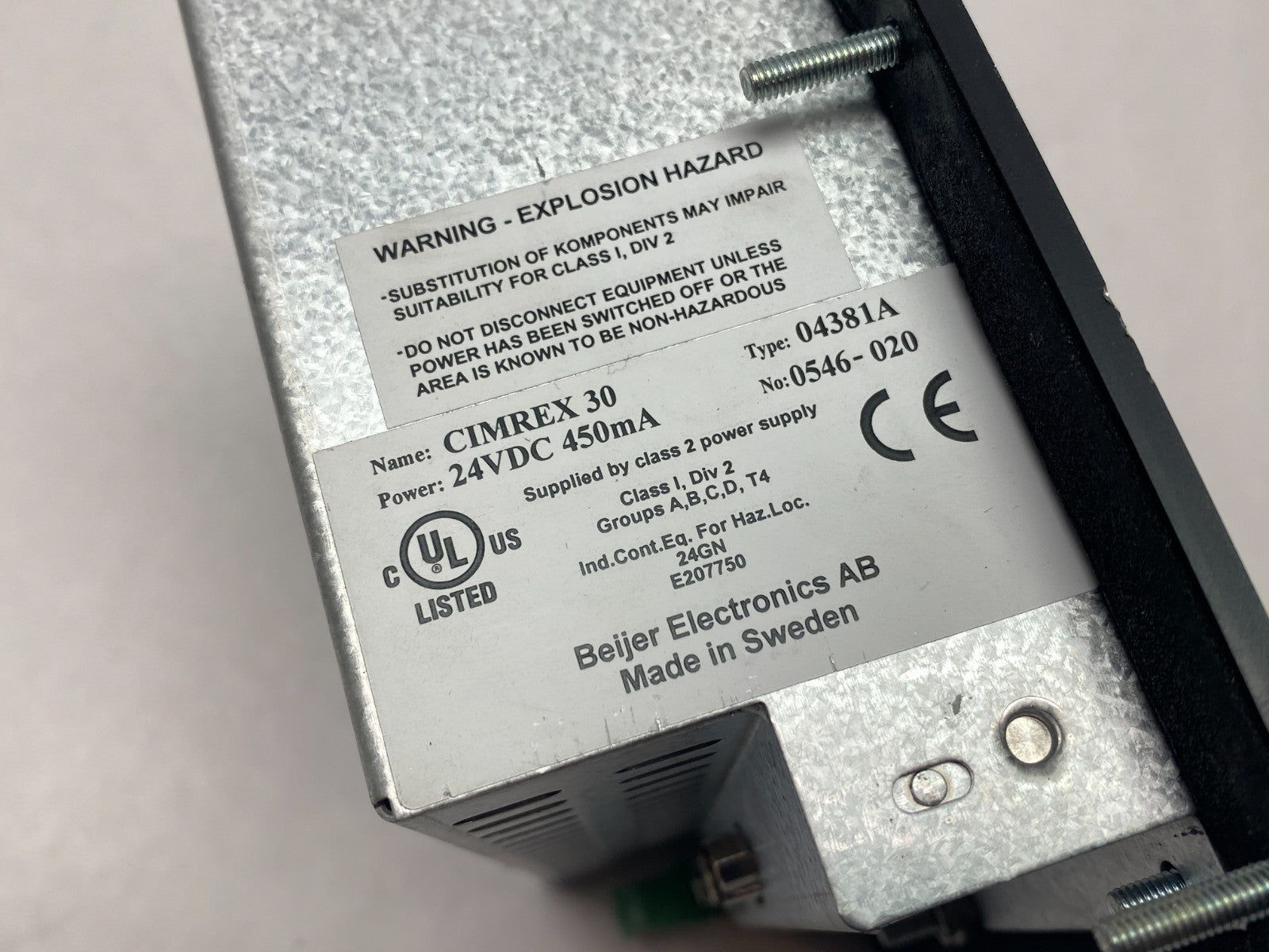 04381A | Beijer CIMREX 30 Operator Display/Control Panel 24VDC 450mA 0546-020 - Used - Maverick Industrial Sales