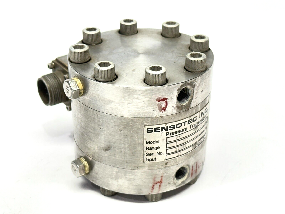 A-5 | Sensotec Pressure Transducer 2 PSID Range 10VDC - Used - Maverick Industrial Sales