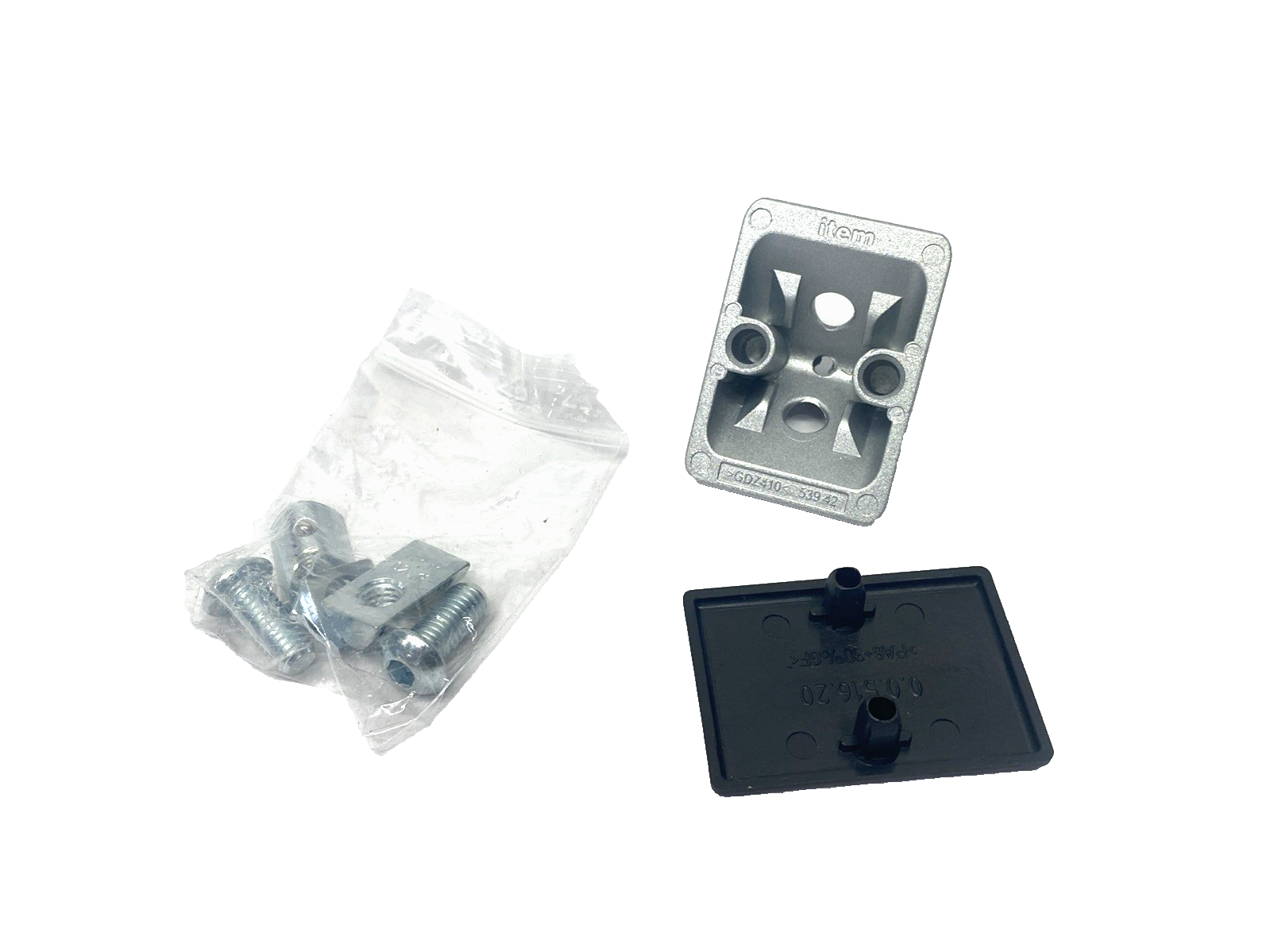 Item 0.0.411.15 Angle Bracket w/ Black Cover Cap 40x40 GDZ410 53942 LOT OF 3 - Maverick Industrial Sales