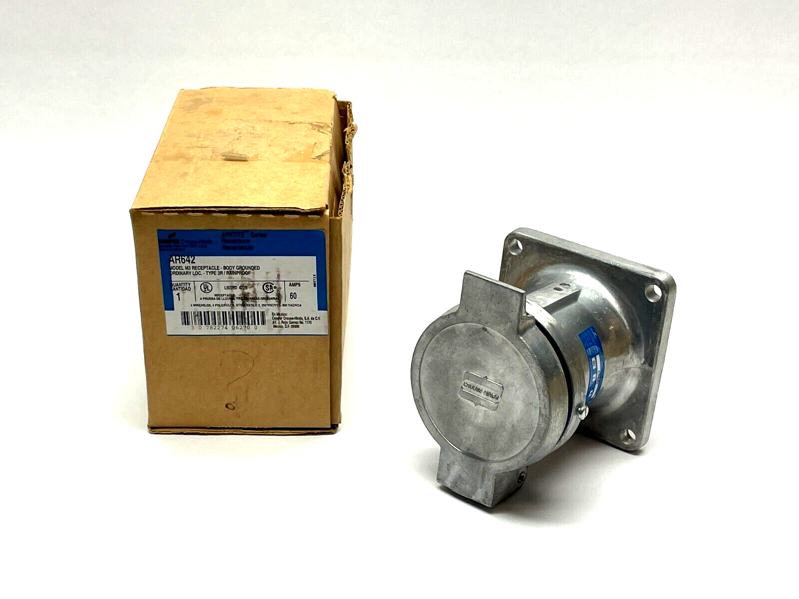 Cooper Crouse Hinds Arktite AR642 Receptacle 60A 4-Pole 3-Wire - Maverick Industrial Sales