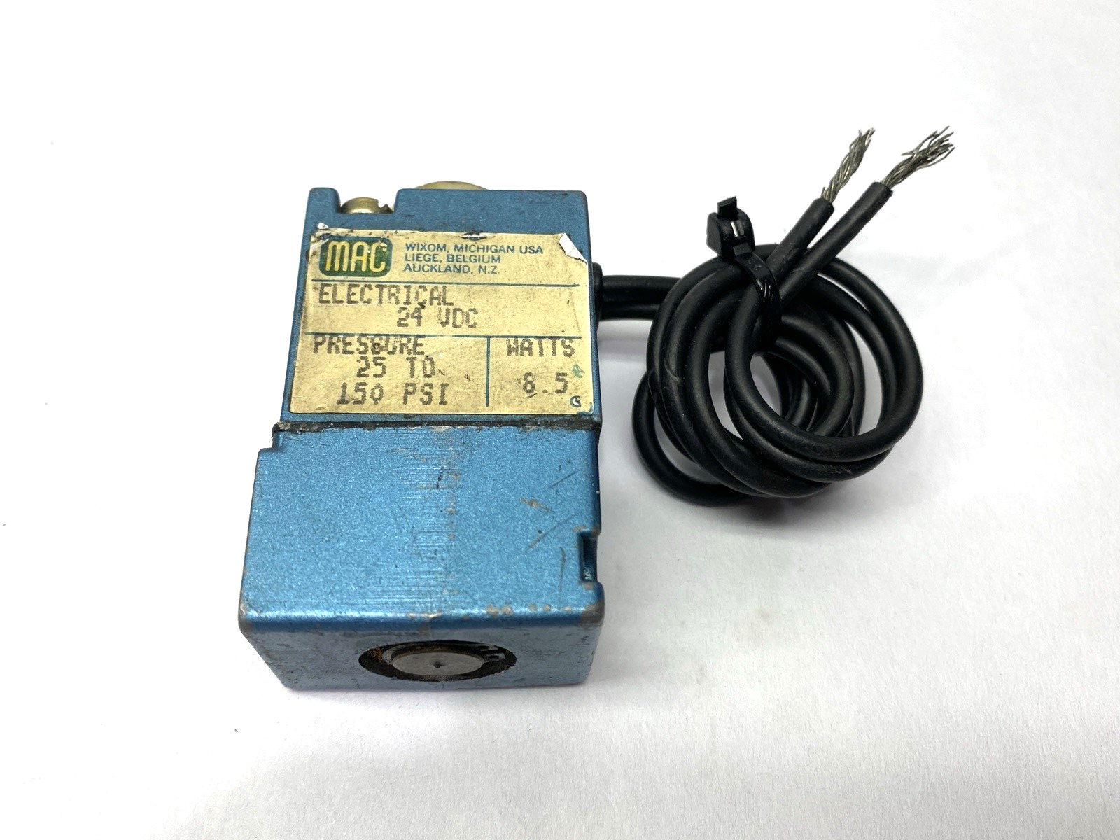 N/A | MAC Valves Solenoid Coil 25-150PSI 8.5W 24VDC - Used - Maverick Industrial Sales
