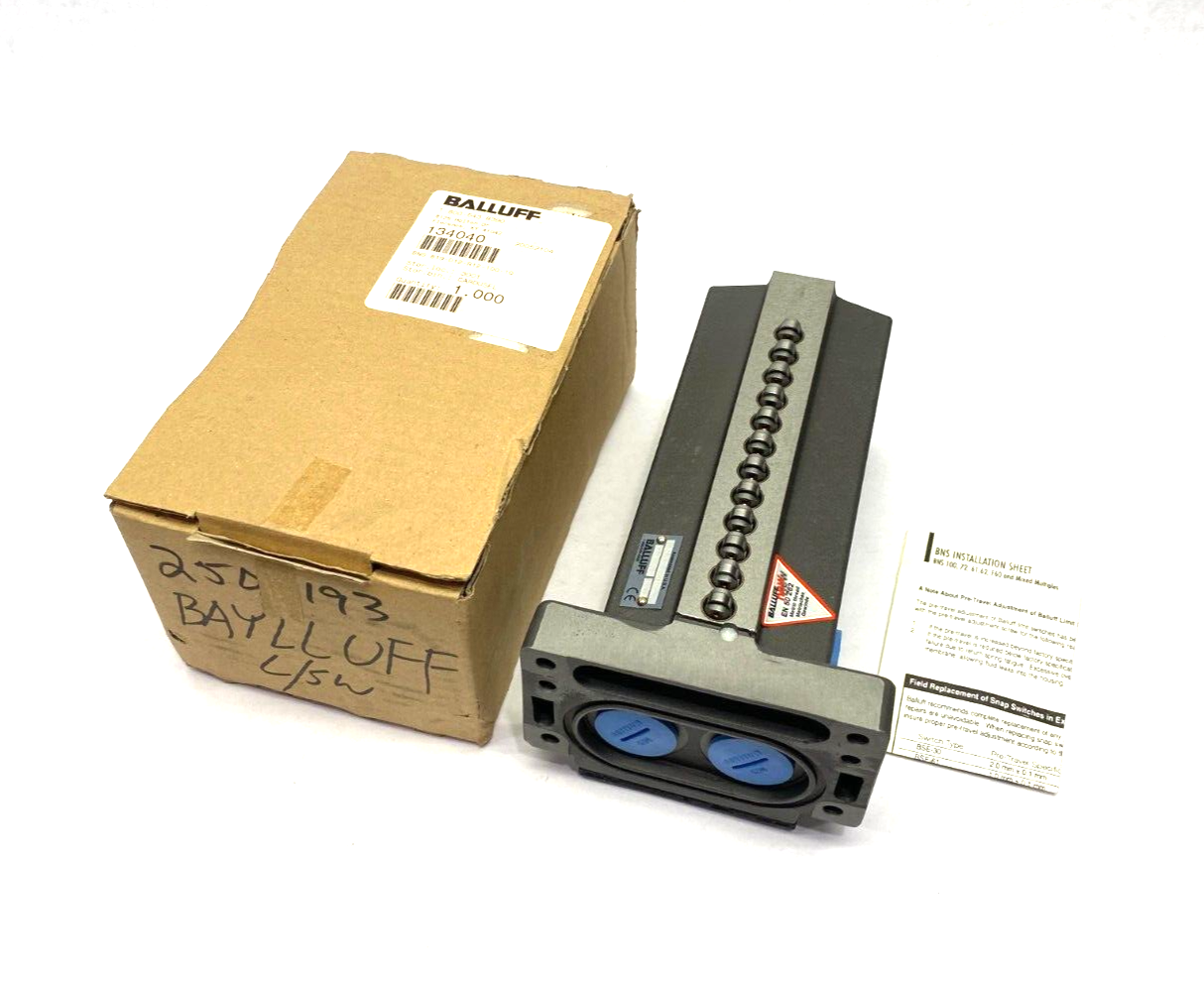 134040,BNS-819-D12-R12-100-10 | Balluff BNS-819-D12-R12-100-10 Mechanical Multi-Position Limit Switch 134040 - New – Open Box - Maverick Industrial Sales